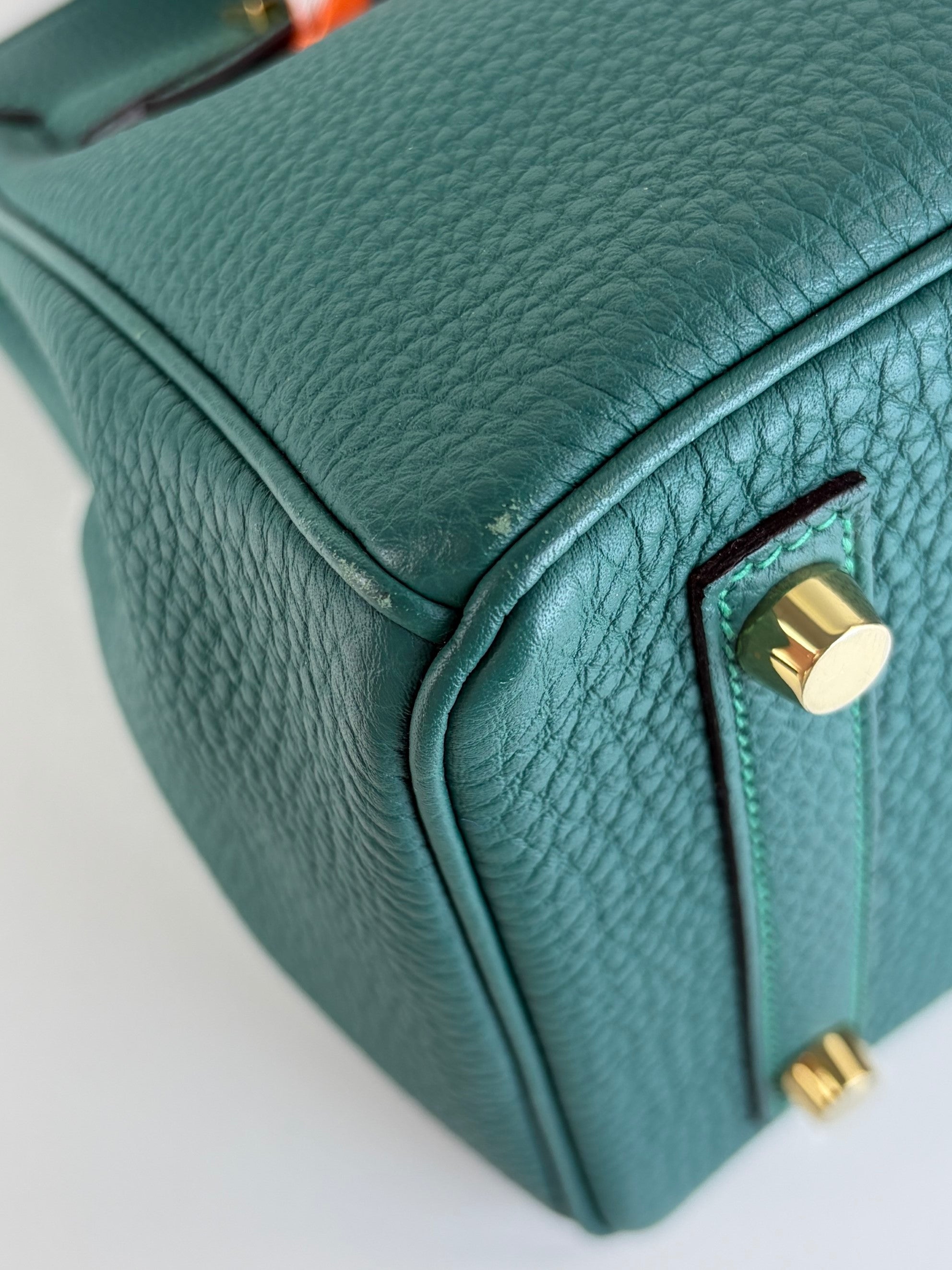 Hermes malachite Togo Birkin 25 tote bag