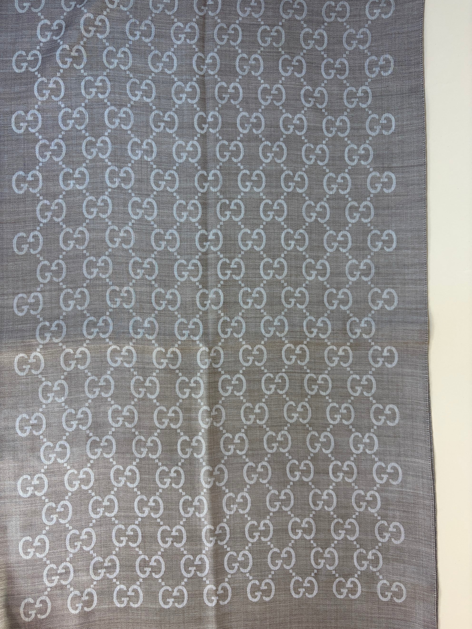 Gucci Sand GG Monogram Silk/Wool Scarf