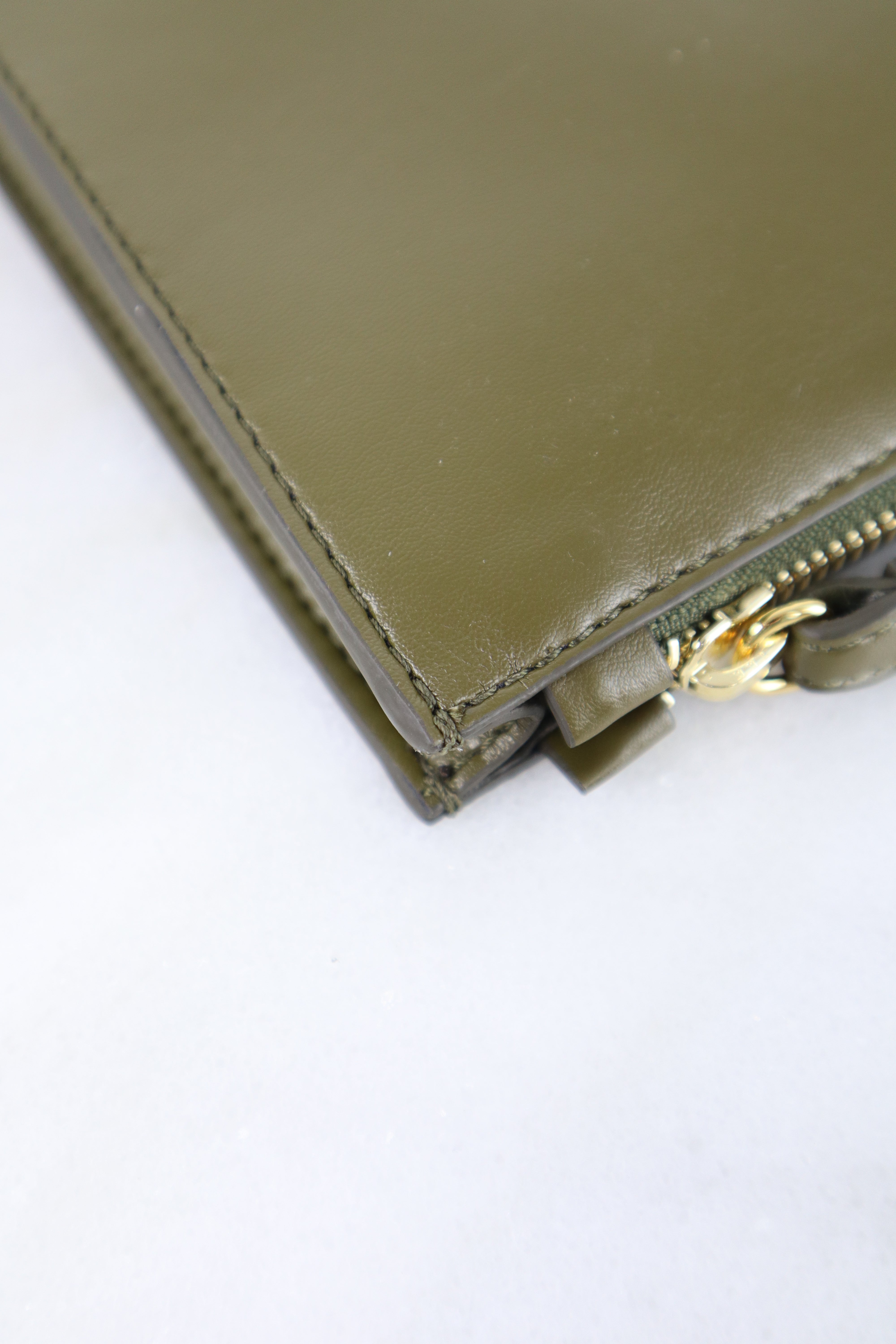 Stella Mccartney Olive Alter Nappa Perforated Logo Pouch