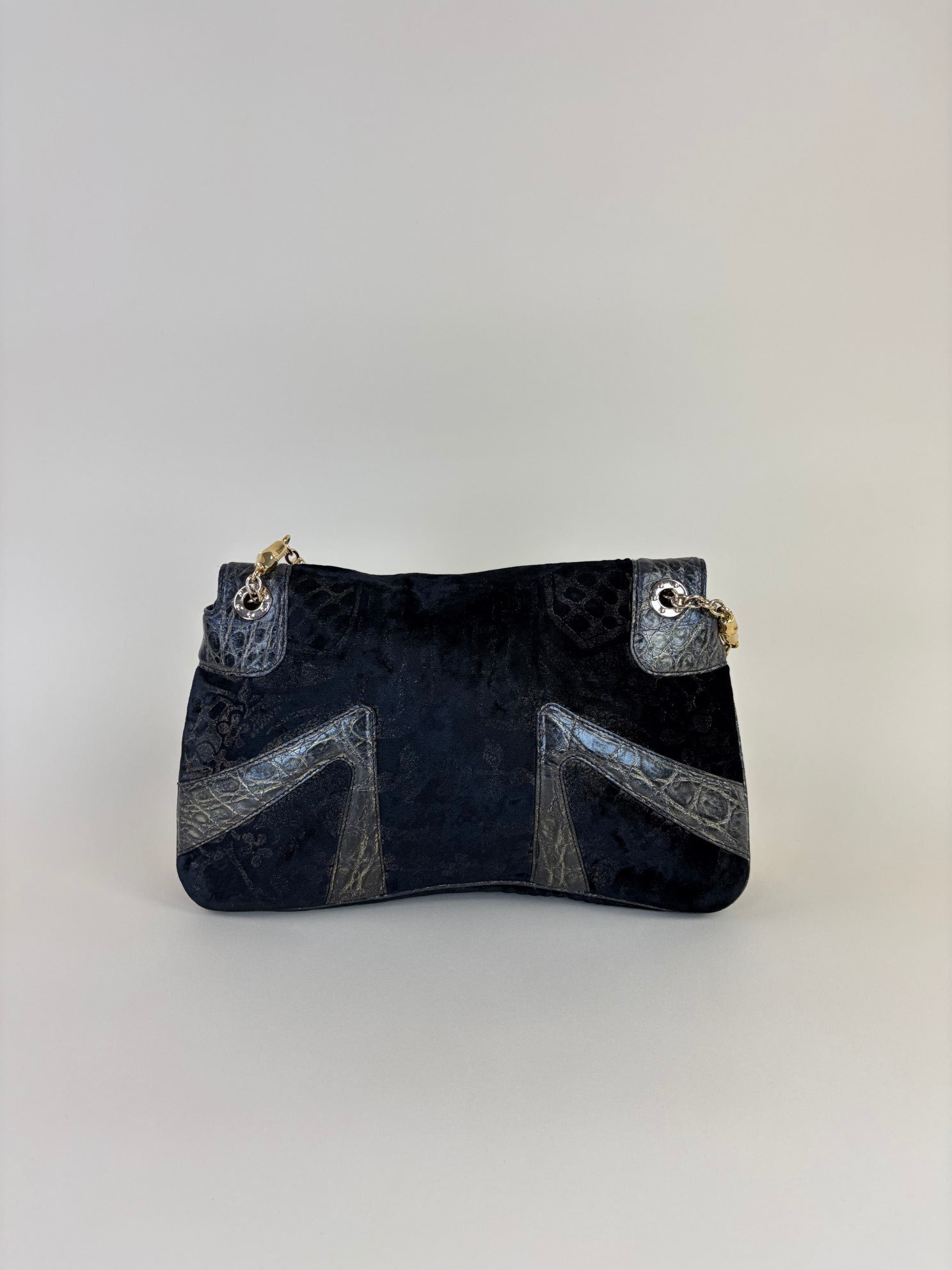 Gucci Black Alligator-Velvet Tom Ford Jeweled Dragon Shoulder Bag