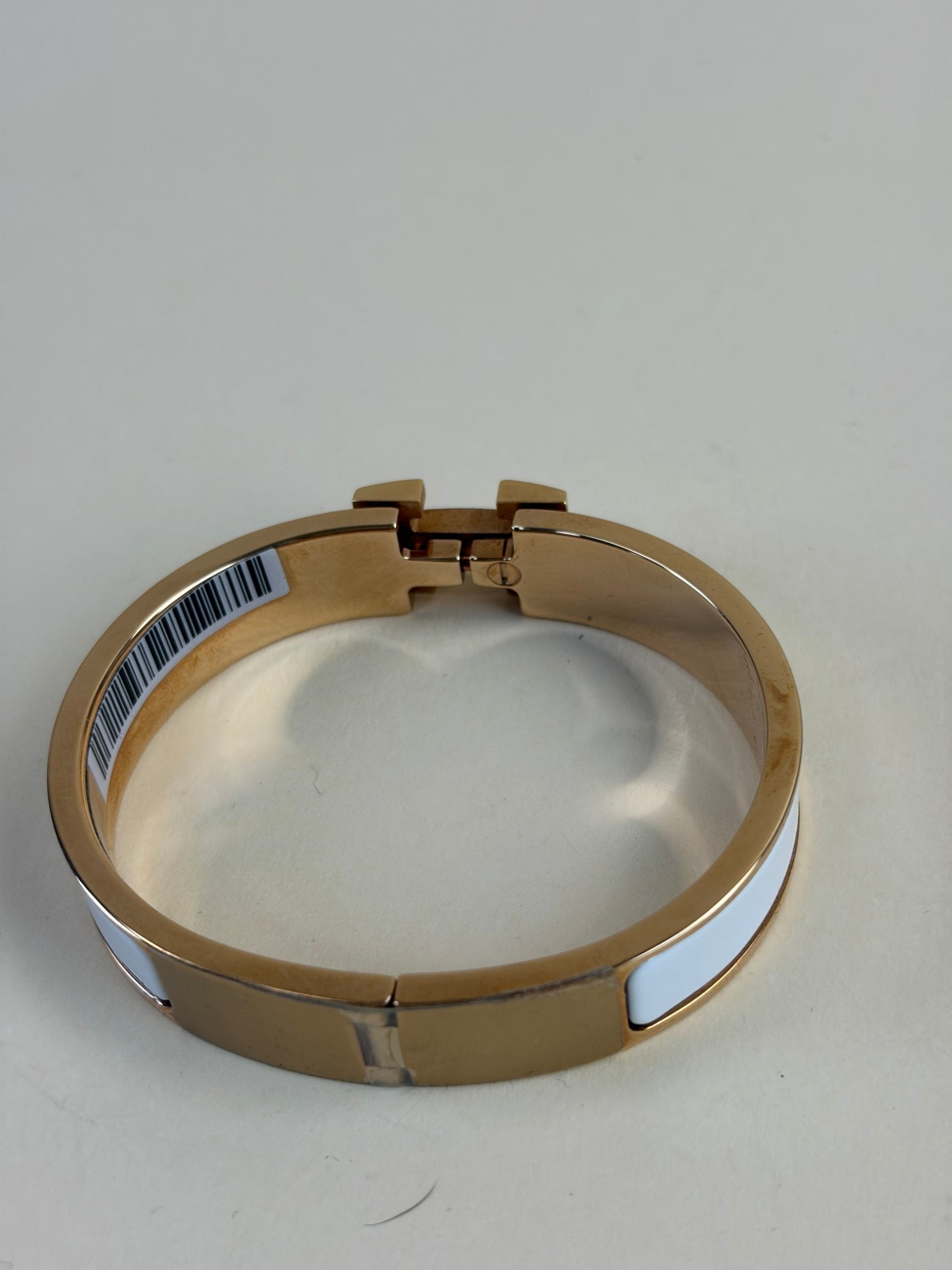 Hermes clic H bracelet white x rose gold