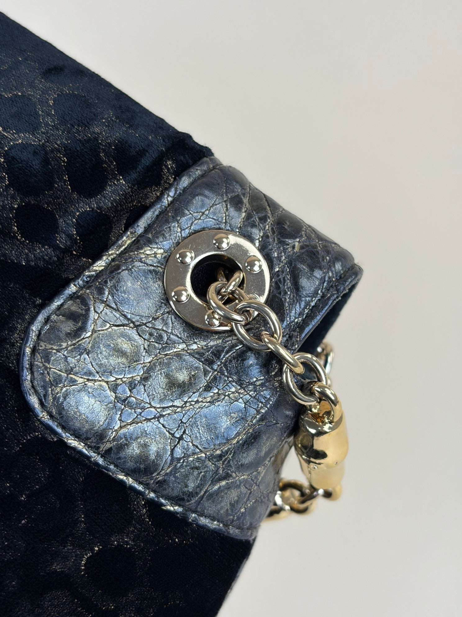 Gucci Black Alligator-Velvet Tom Ford Jeweled Dragon Shoulder Bag