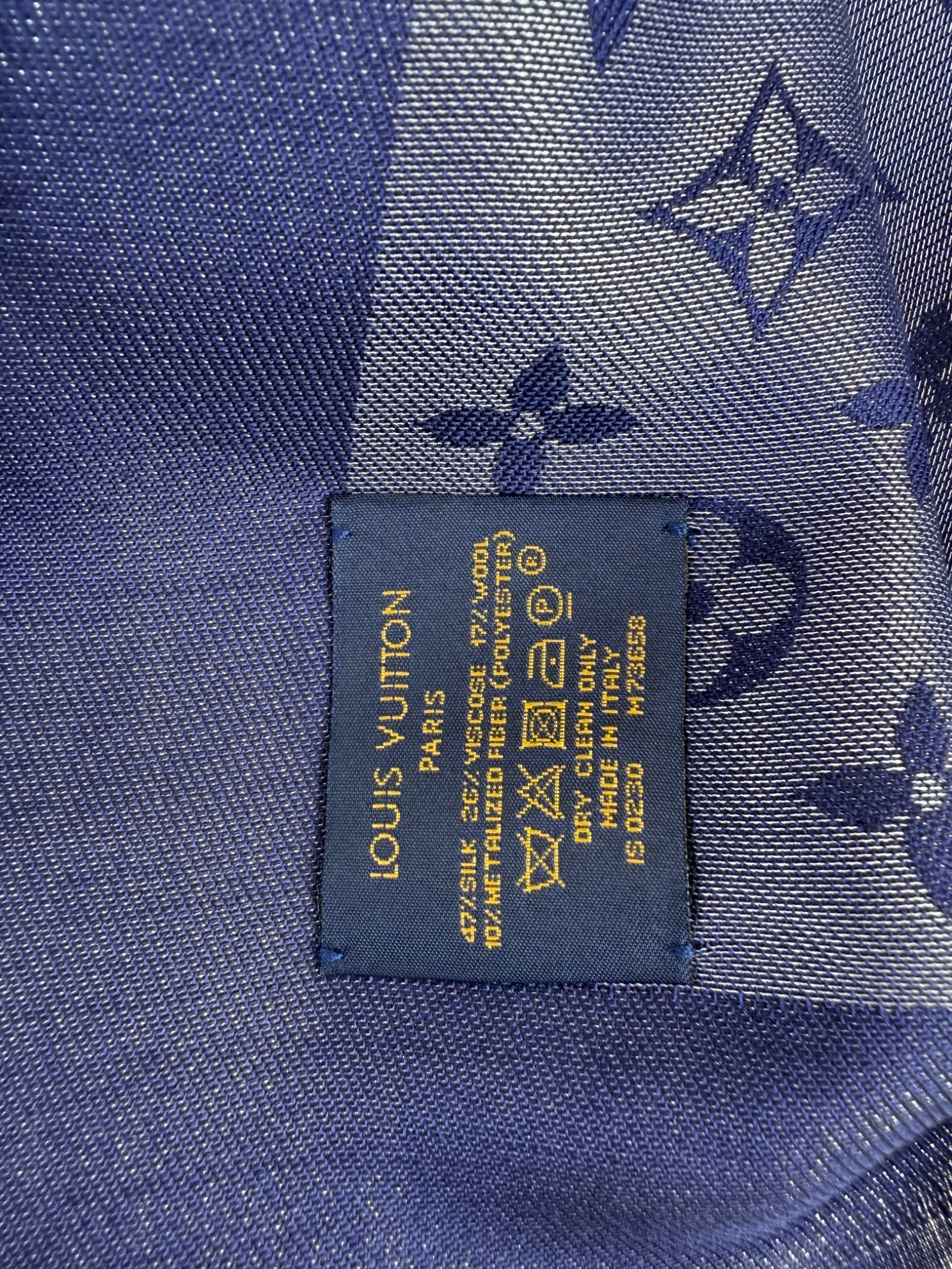 Louis Vuitton so shine Blue Monogram denim Scarf