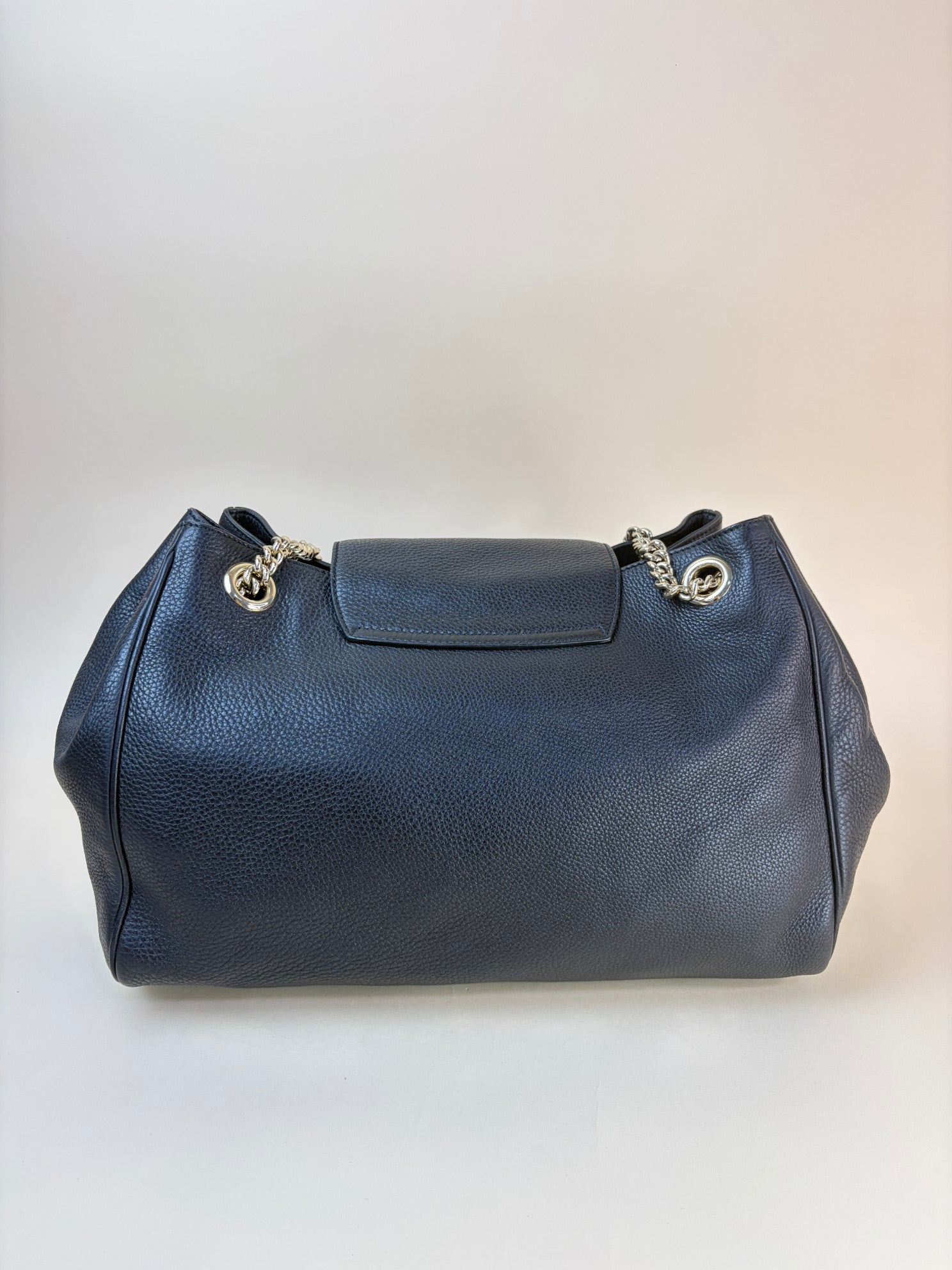 Gucci black pebbled Emily chain large shoulder