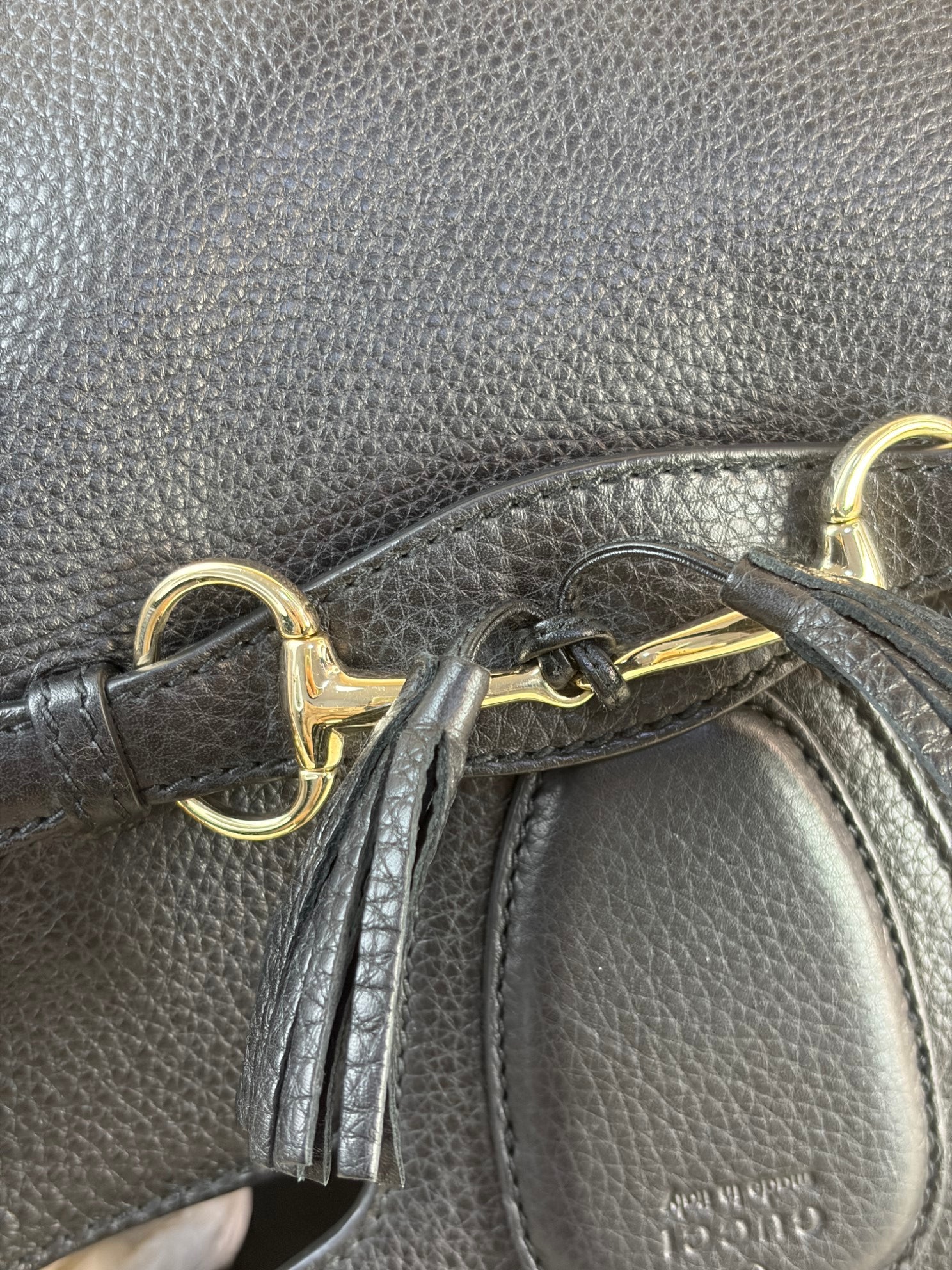 Gucci black pebbled Emily chain large shoulder