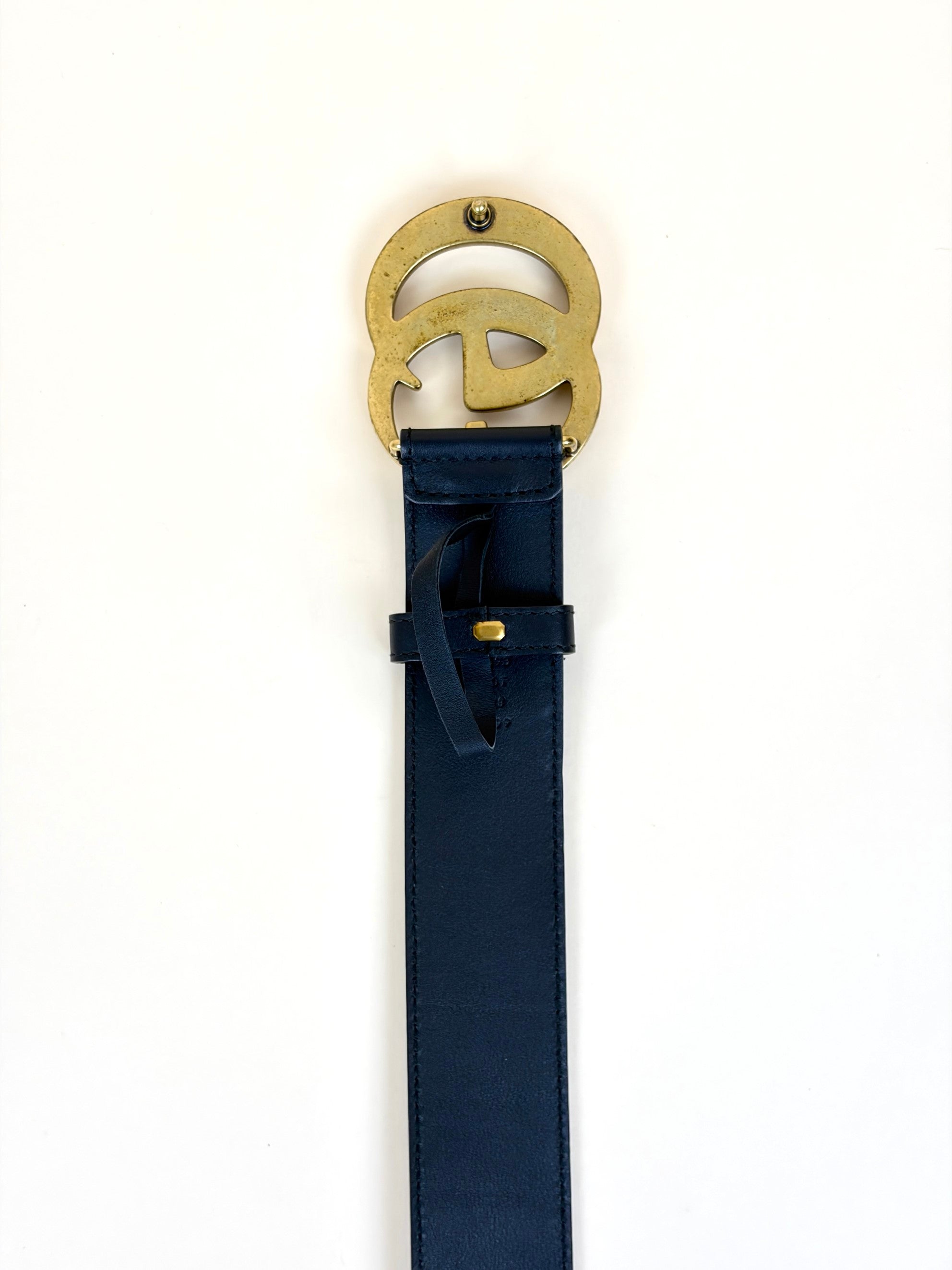 Gucci Black GG Marmont Wide Belt 38