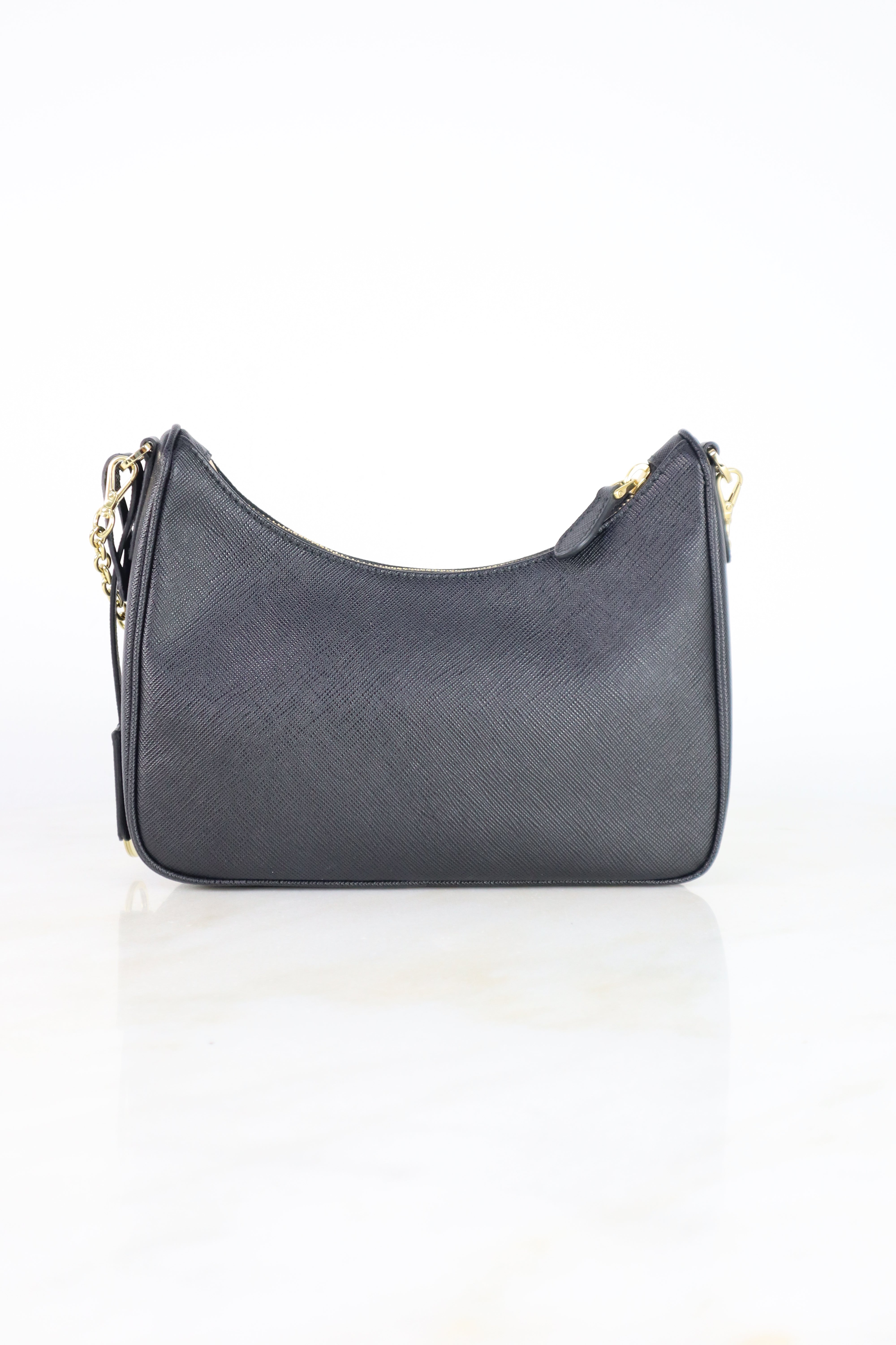 Prada Black Re-Edition 2005 Crossbody Bag with Chain