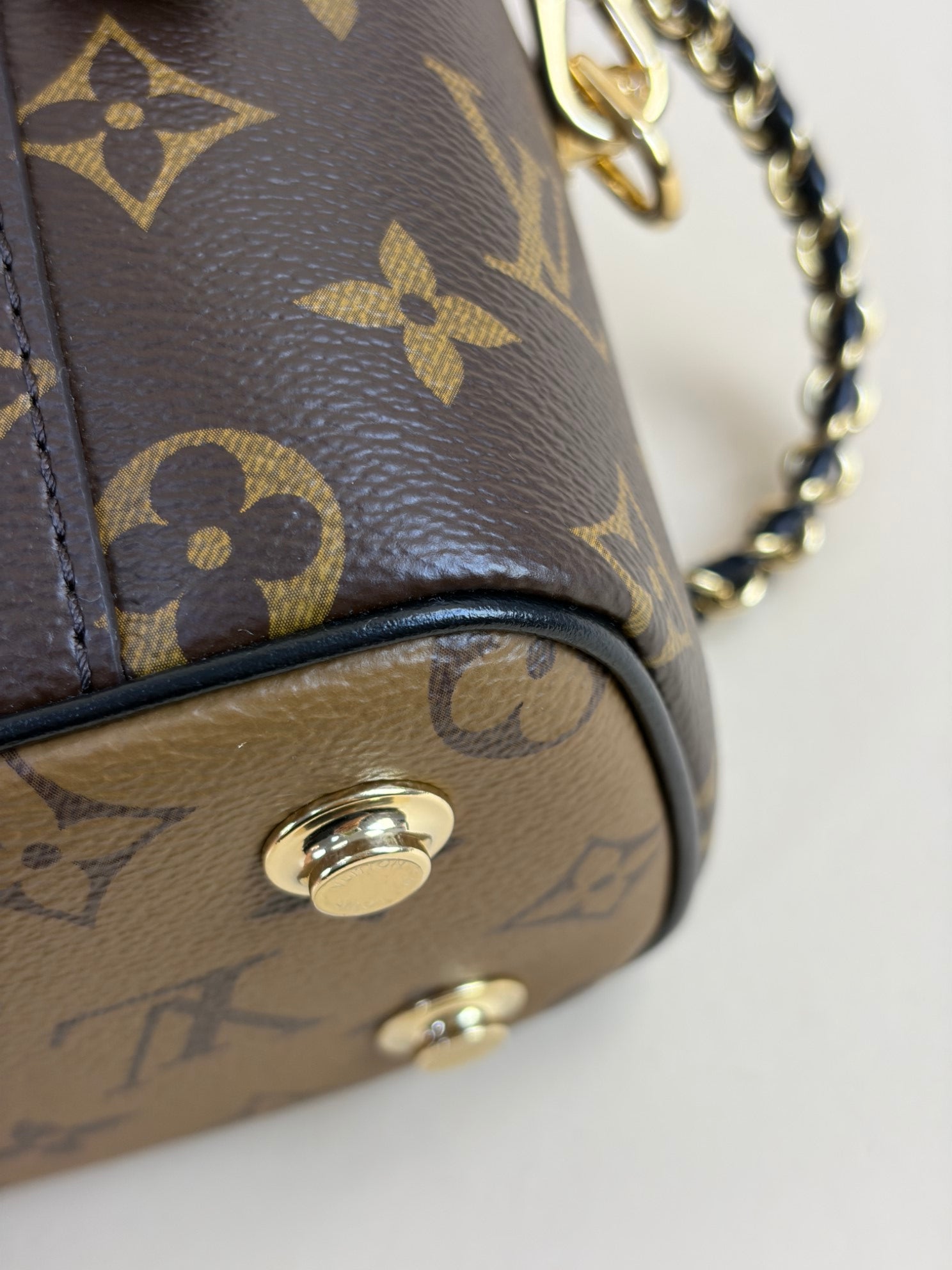 Louis Vuitton Monogram Reverse Vanity PM Top Handle Bag with Chain