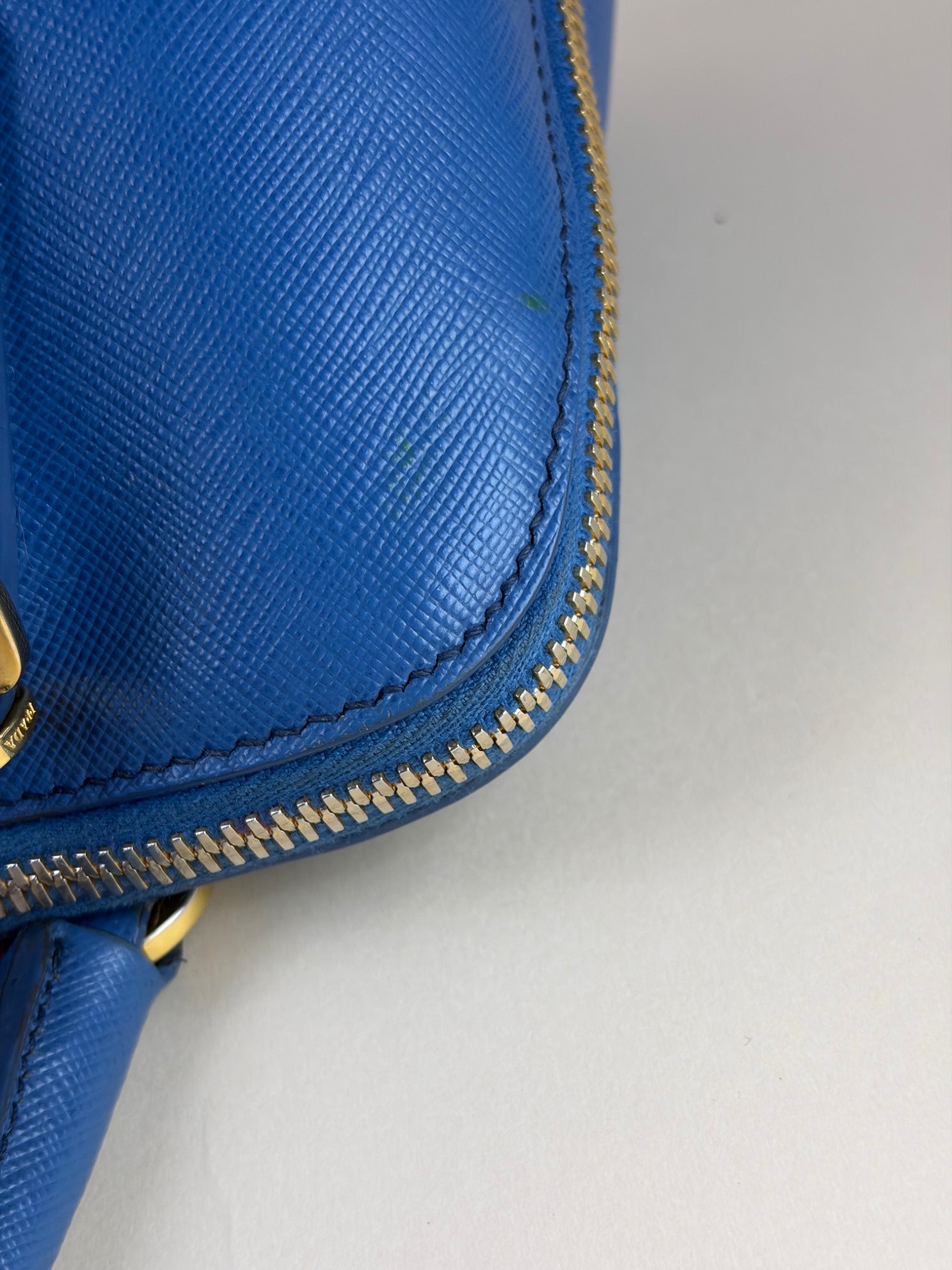 Prada cobalt Saffia no leather promenade small tote bag