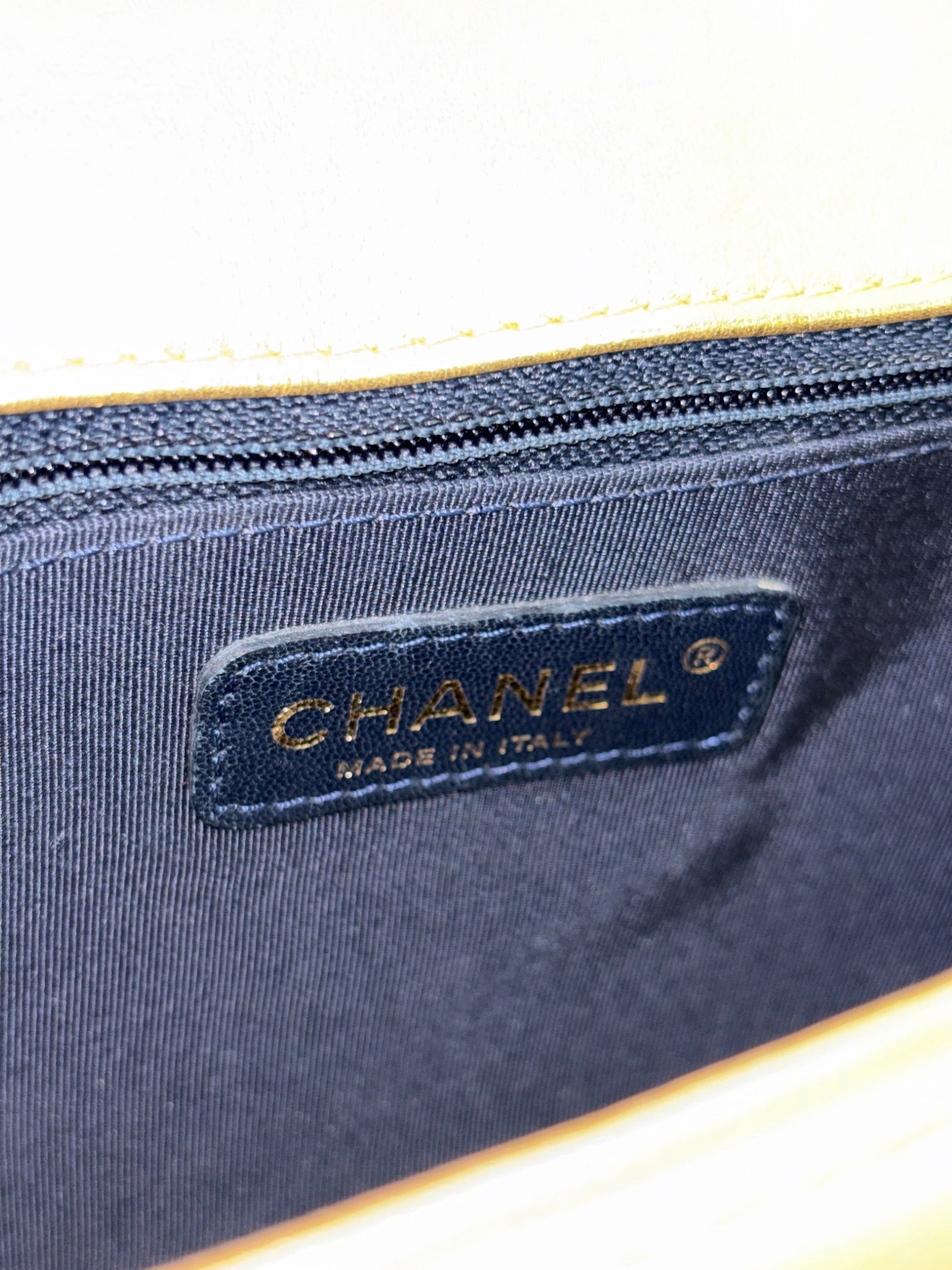 Chanel metallic gold lambskin cube embossed new medium
