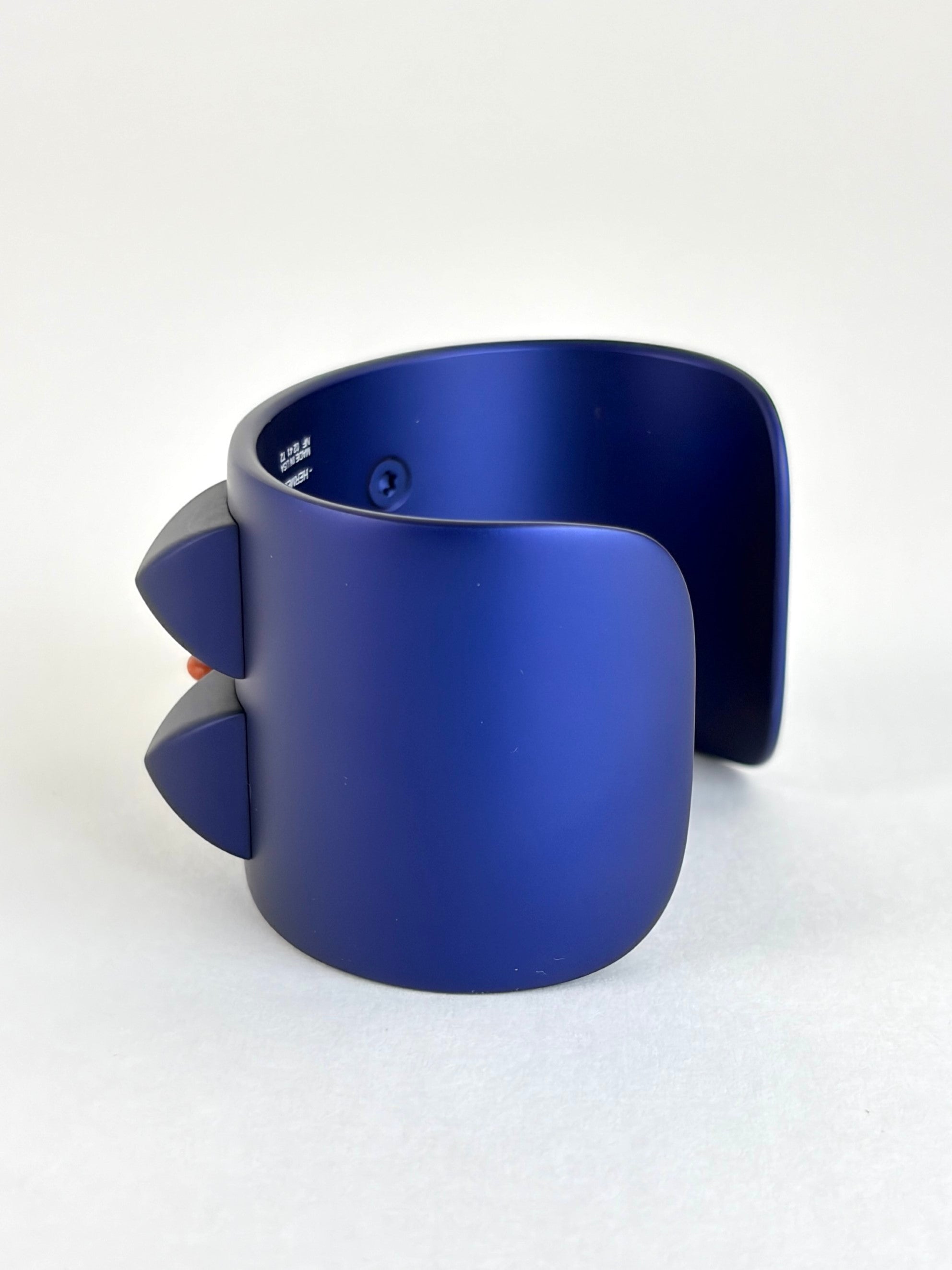 Hermes blue anodized aluminum collier de chine sunset cuff bracelet