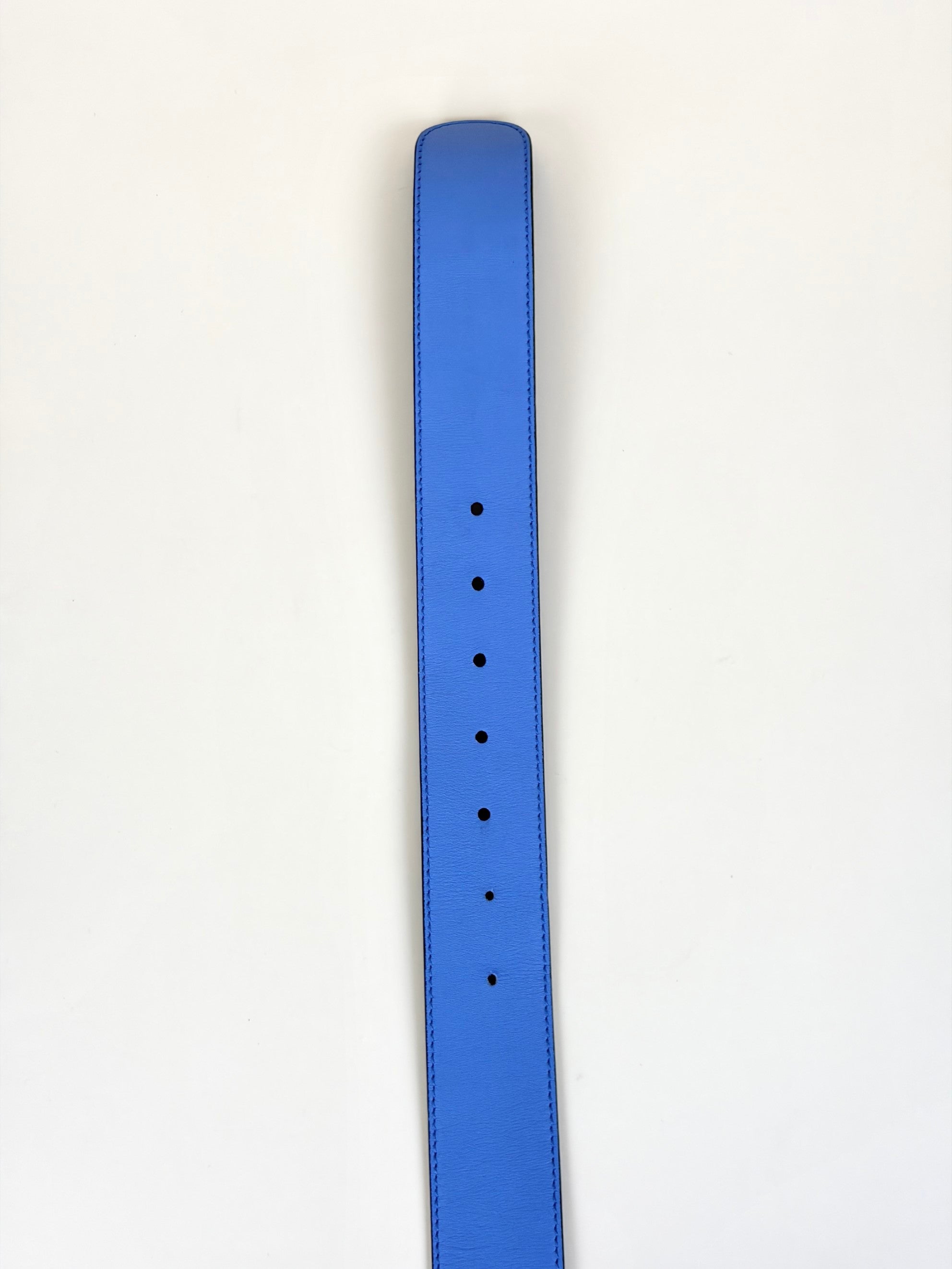 Gucci light blue leather gg Marmont wide belt