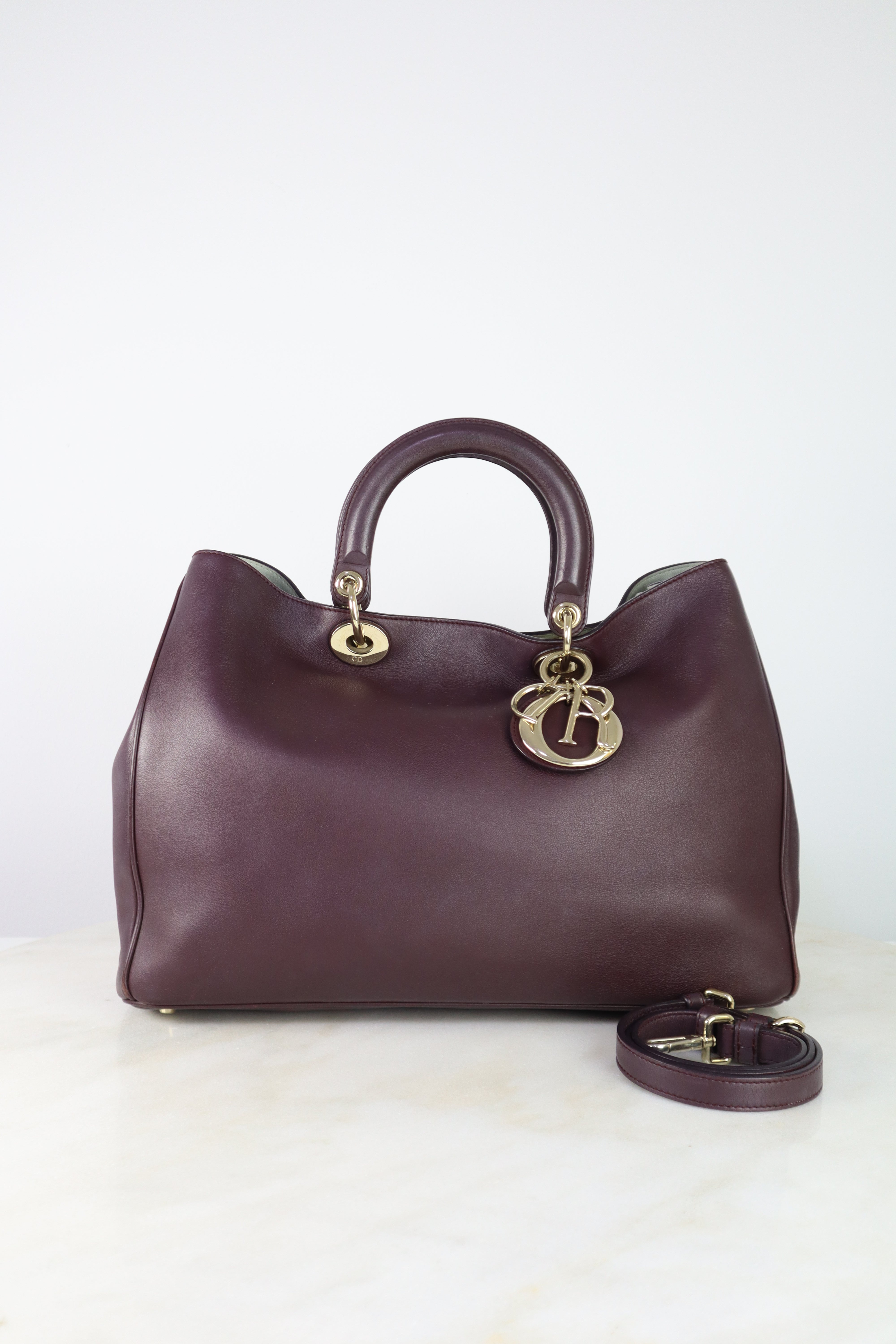 Christian Dior Burgundy Diorissimo Large Tote Bag-handbag-Christian Dior-The Closet Egypt