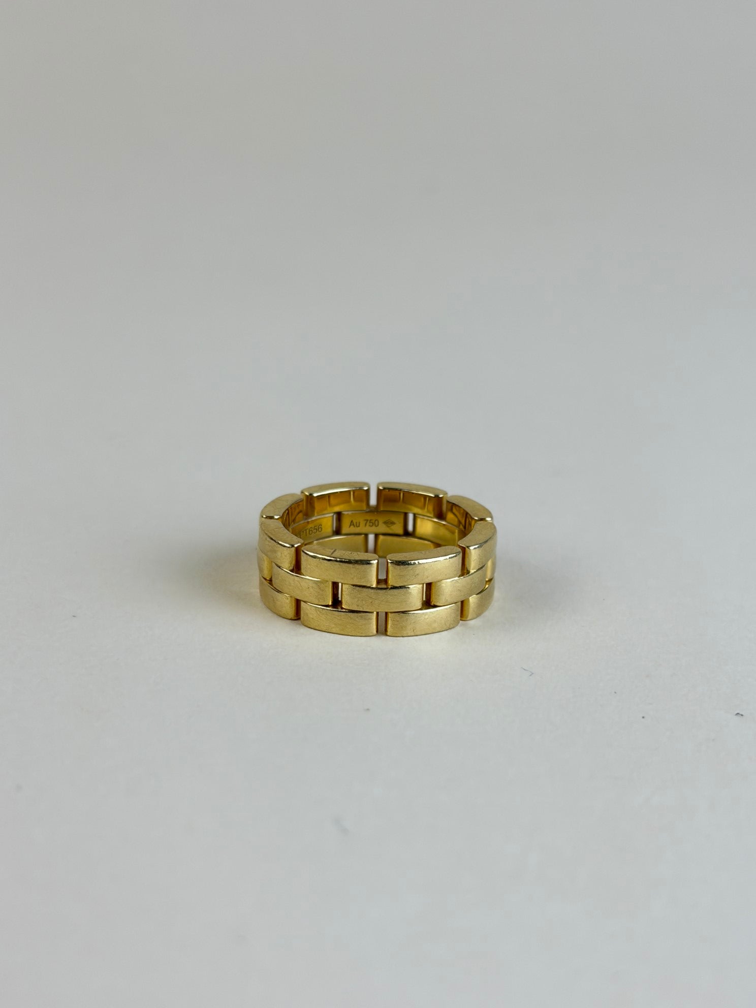 Cartier 18K Yellow Gold Maillon Panthere Triple Row Ring 56
