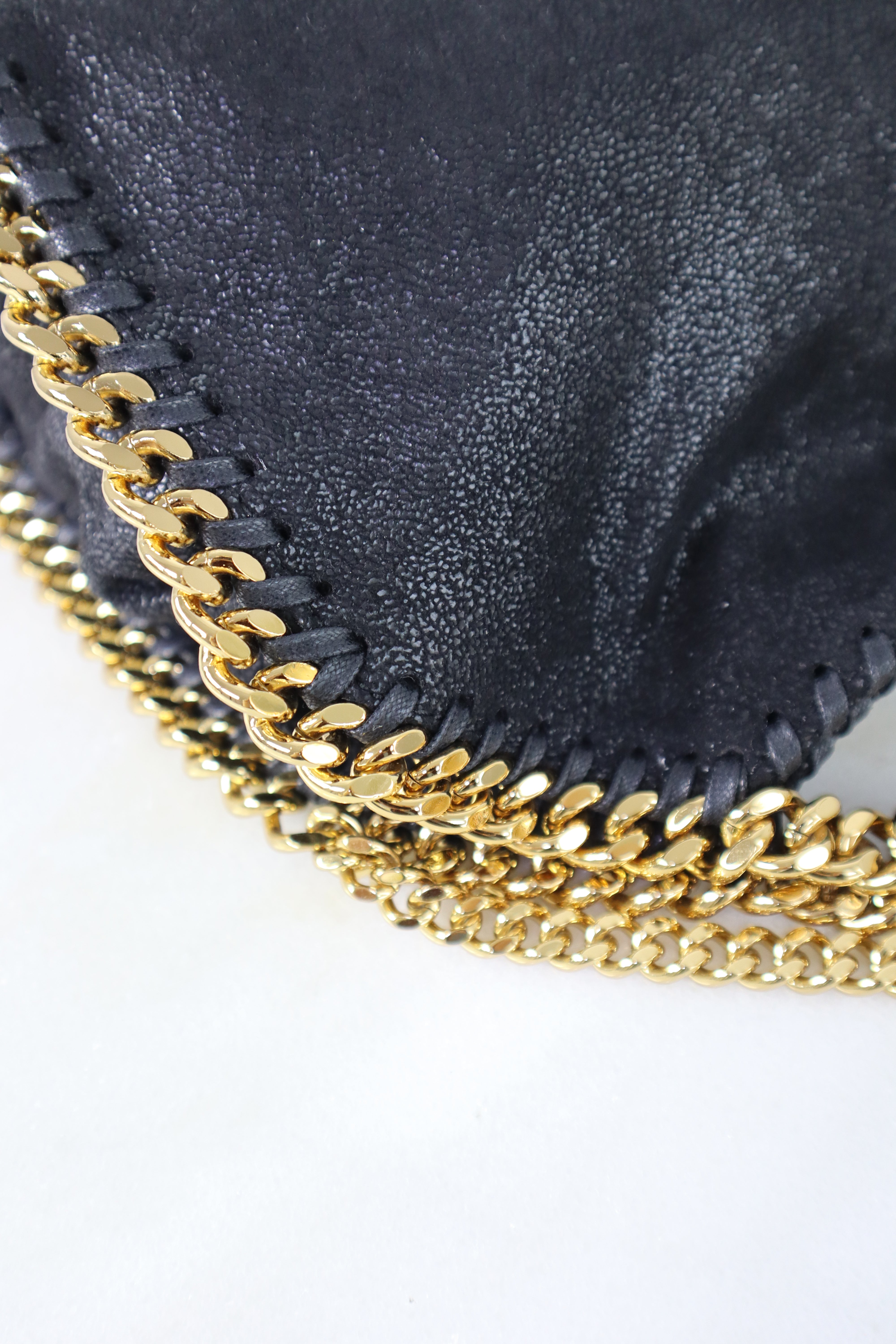 Stella Mccartney Black Falabella Mini Tote Bag with Chains