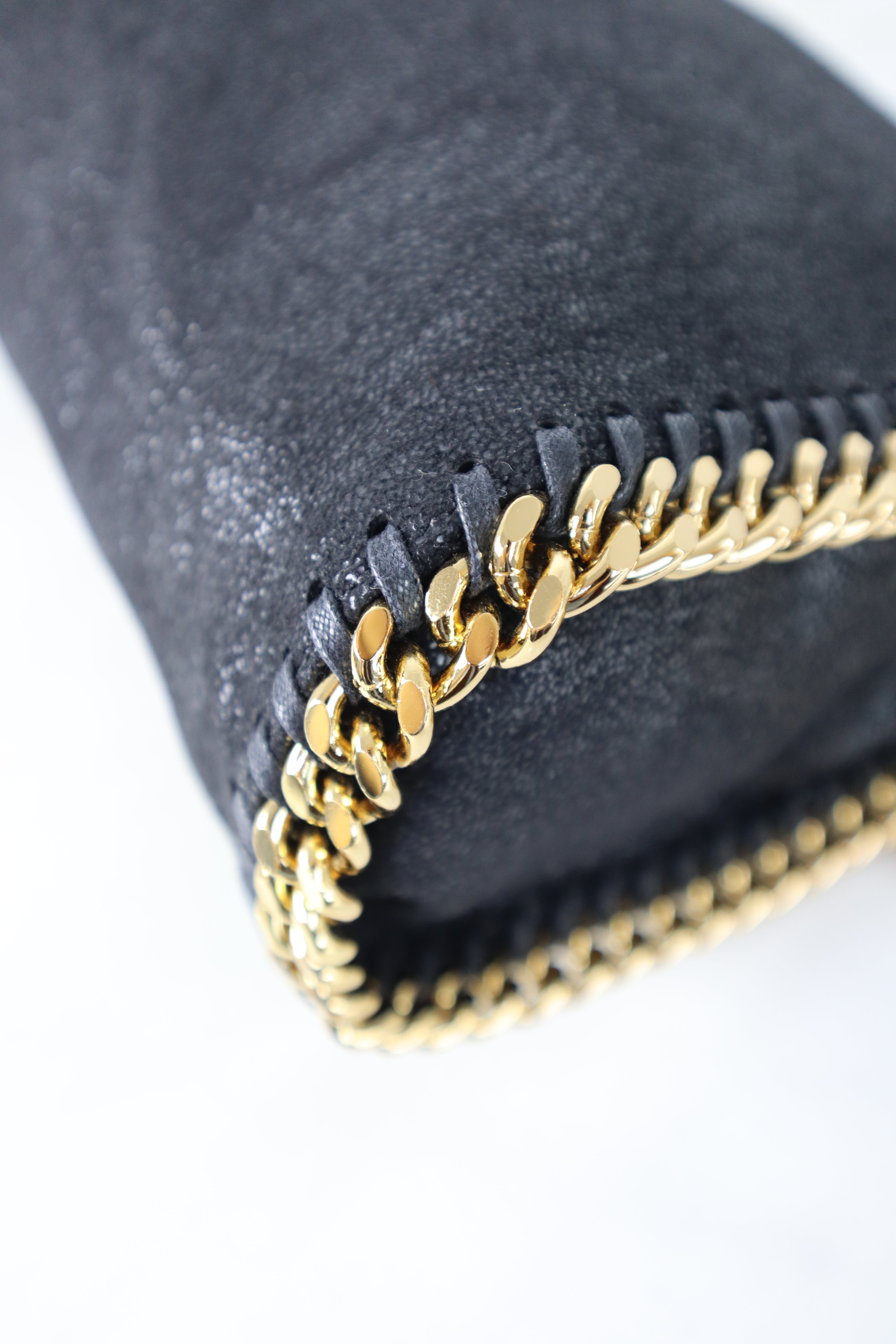 Stella Mccartney Black Falabella Mini Tote Bag with Chains