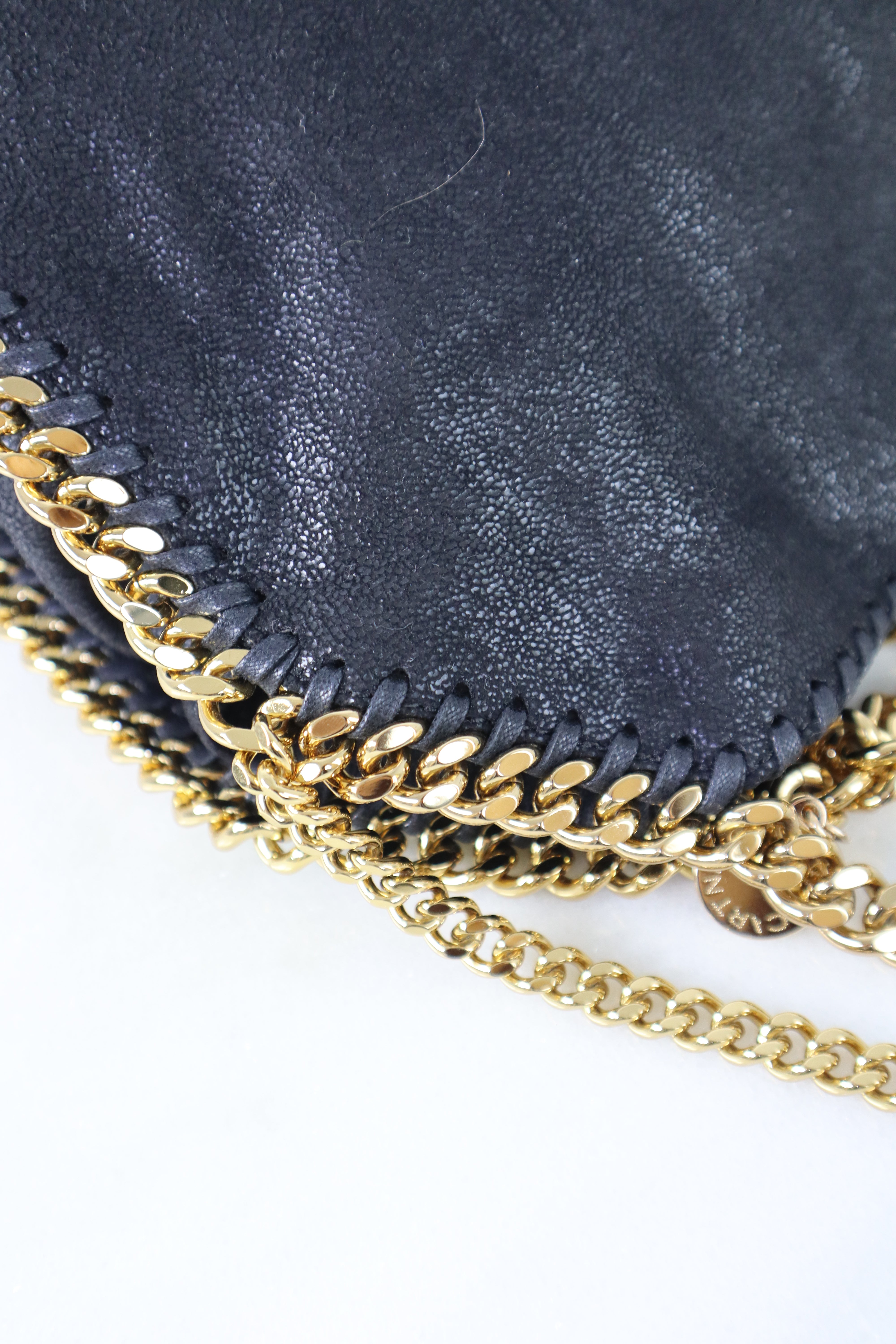 Stella Mccartney Black Falabella Mini Tote Bag with Chains