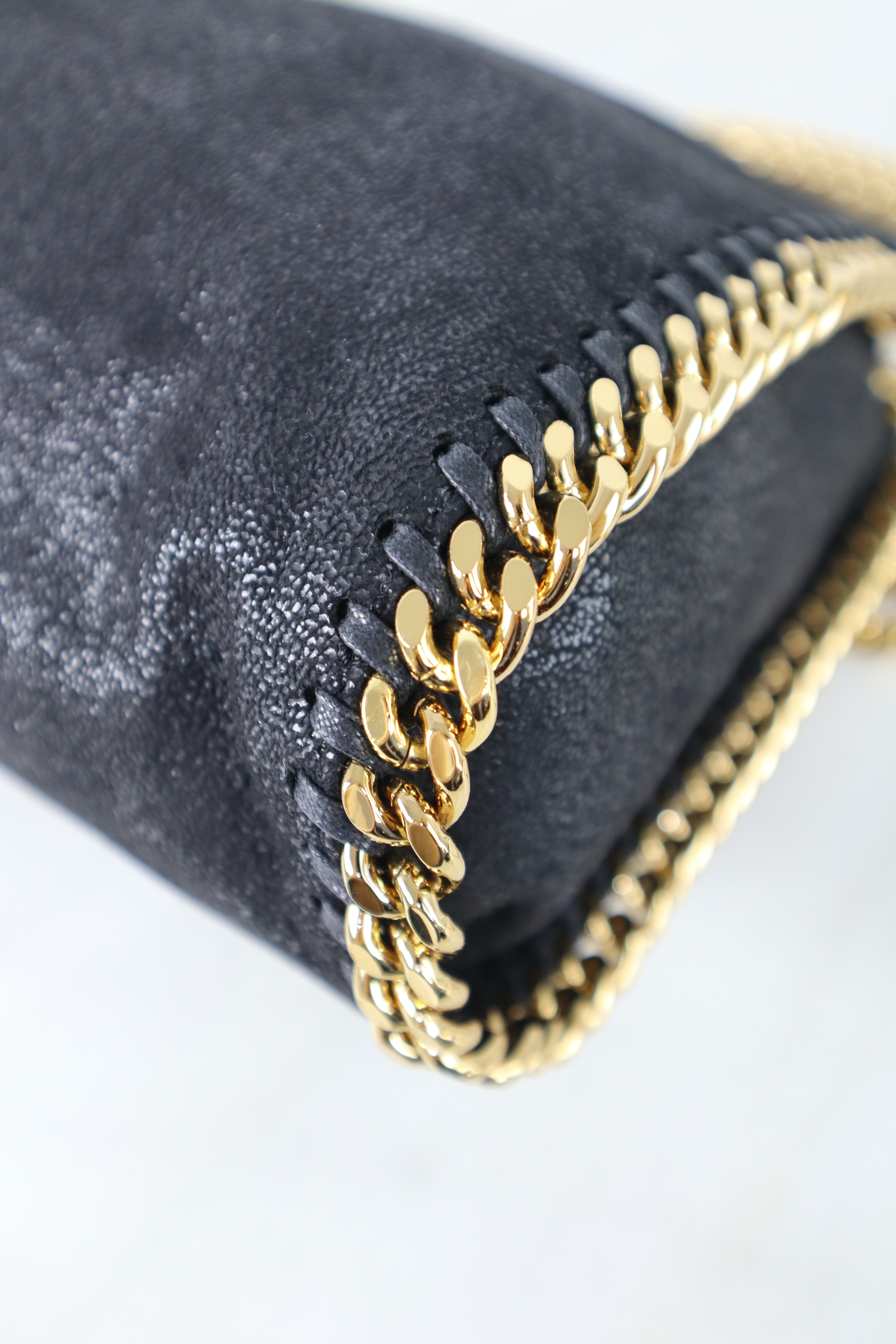 Stella Mccartney Black Falabella Mini Tote Bag with Chains