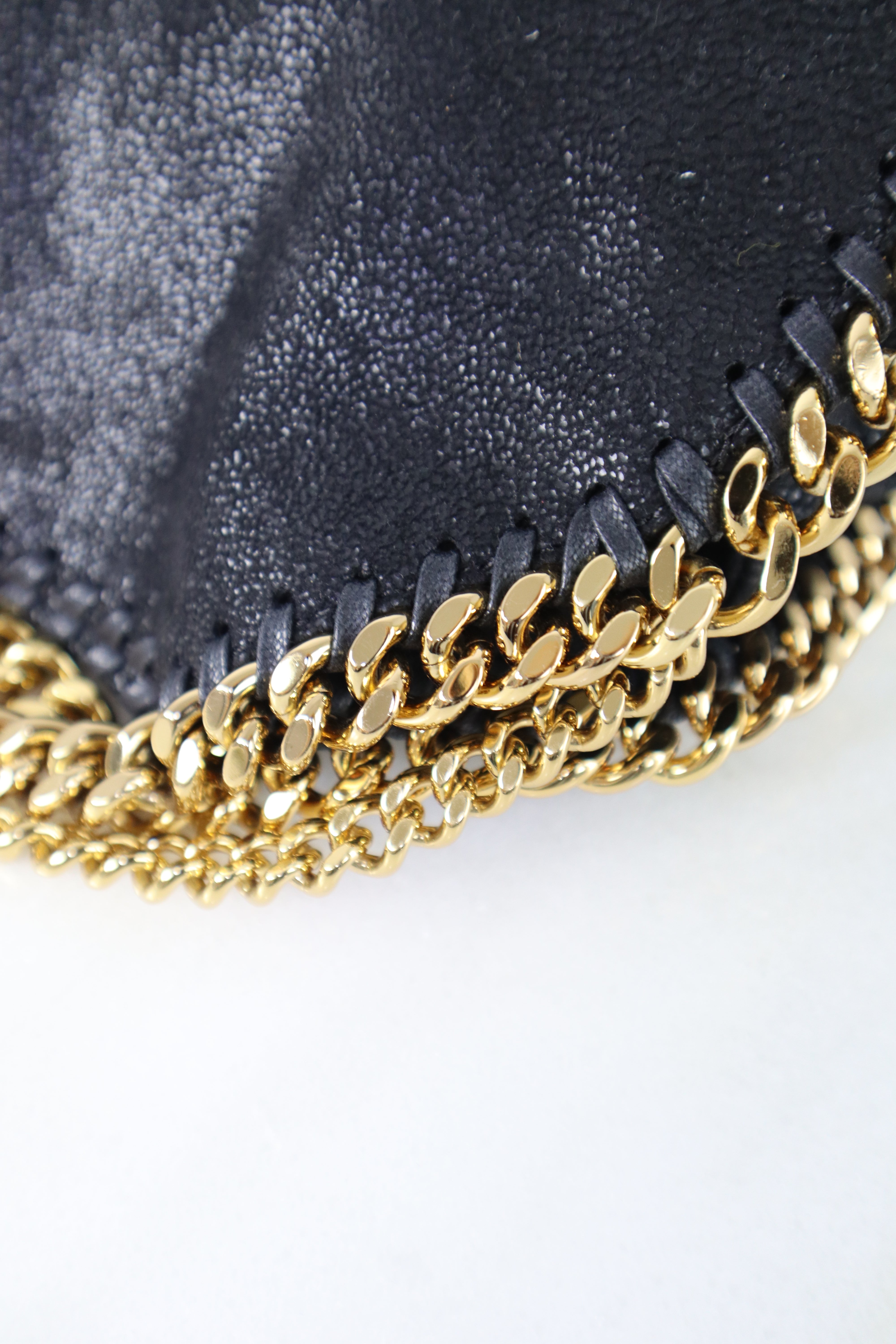 Stella Mccartney Black Falabella Mini Tote Bag with Chains