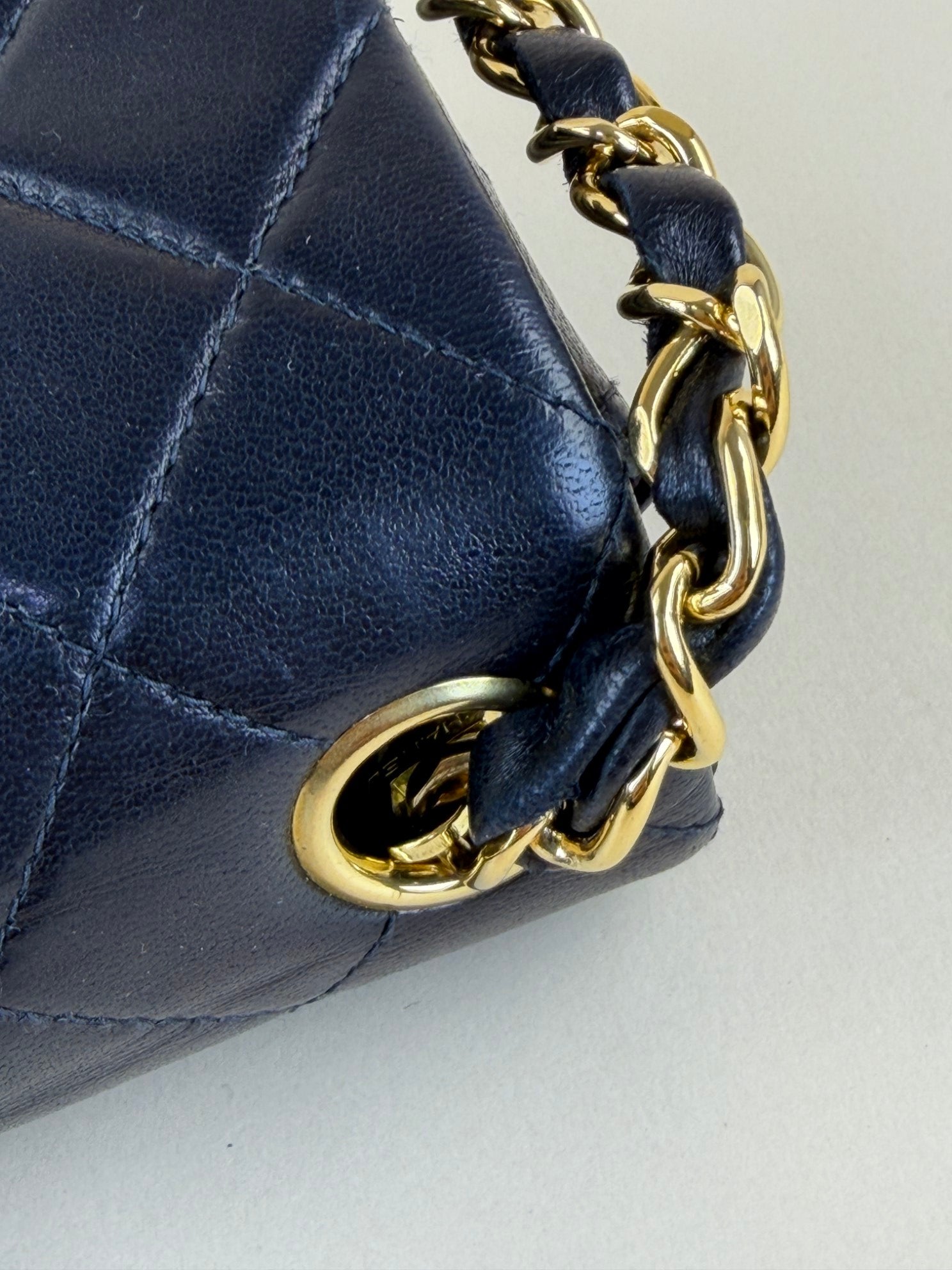 Chanel Black mini square flap with 24k classic flap lambskin