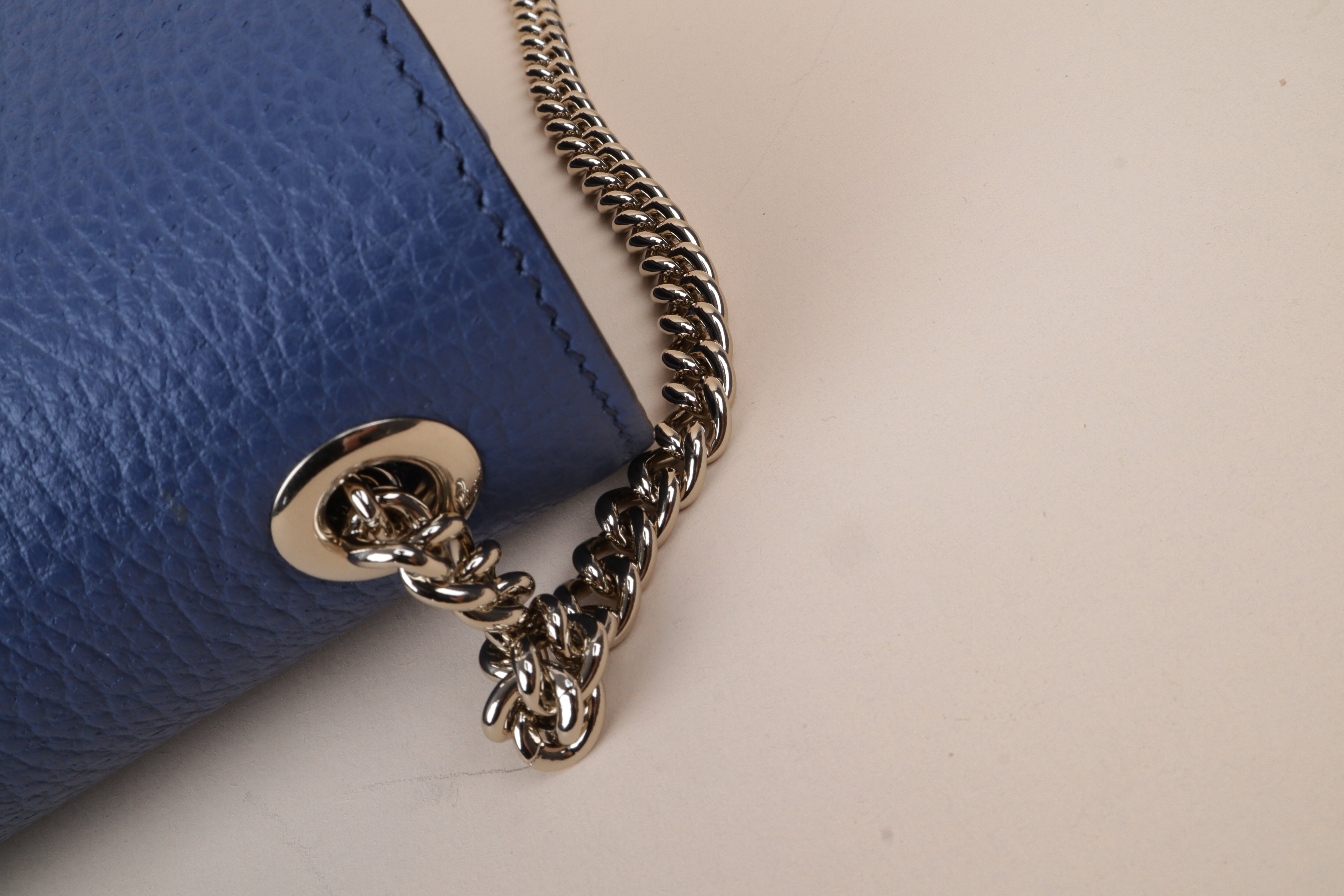Gucci blue GG Interlocking Small Bag W/ Chain