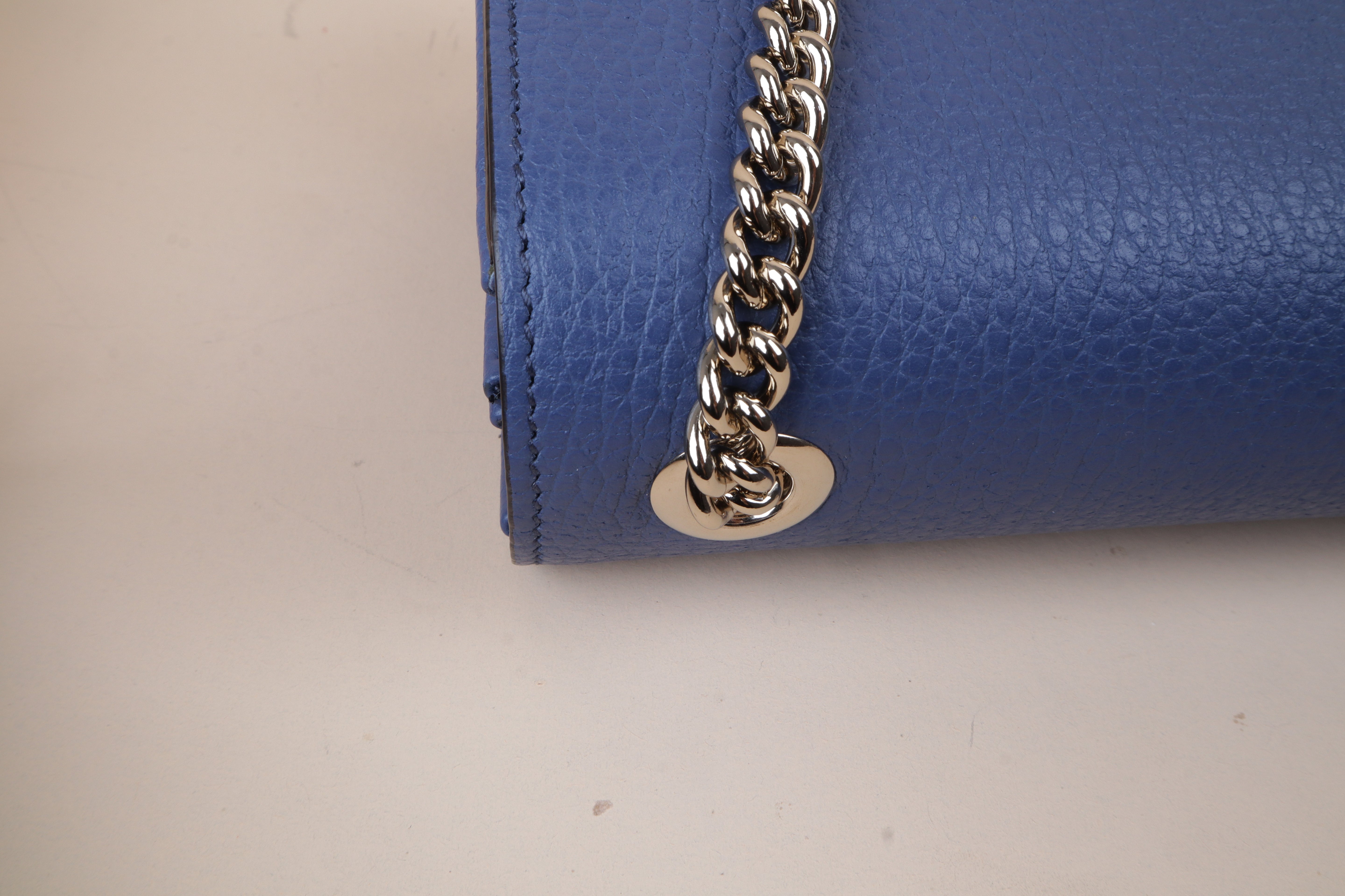 Gucci blue GG Interlocking Small Bag W/ Chain