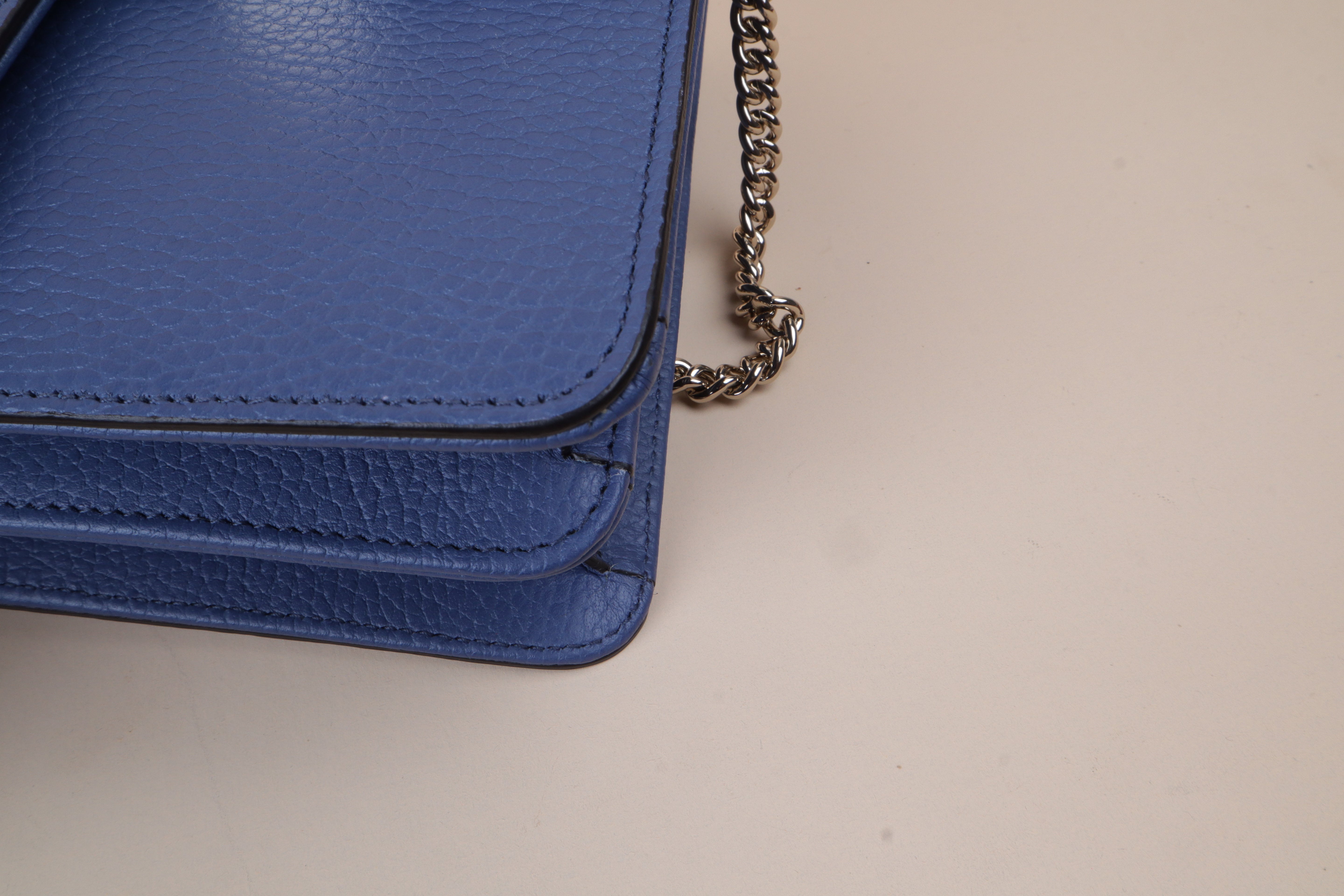 Gucci blue GG Interlocking Small Bag W/ Chain