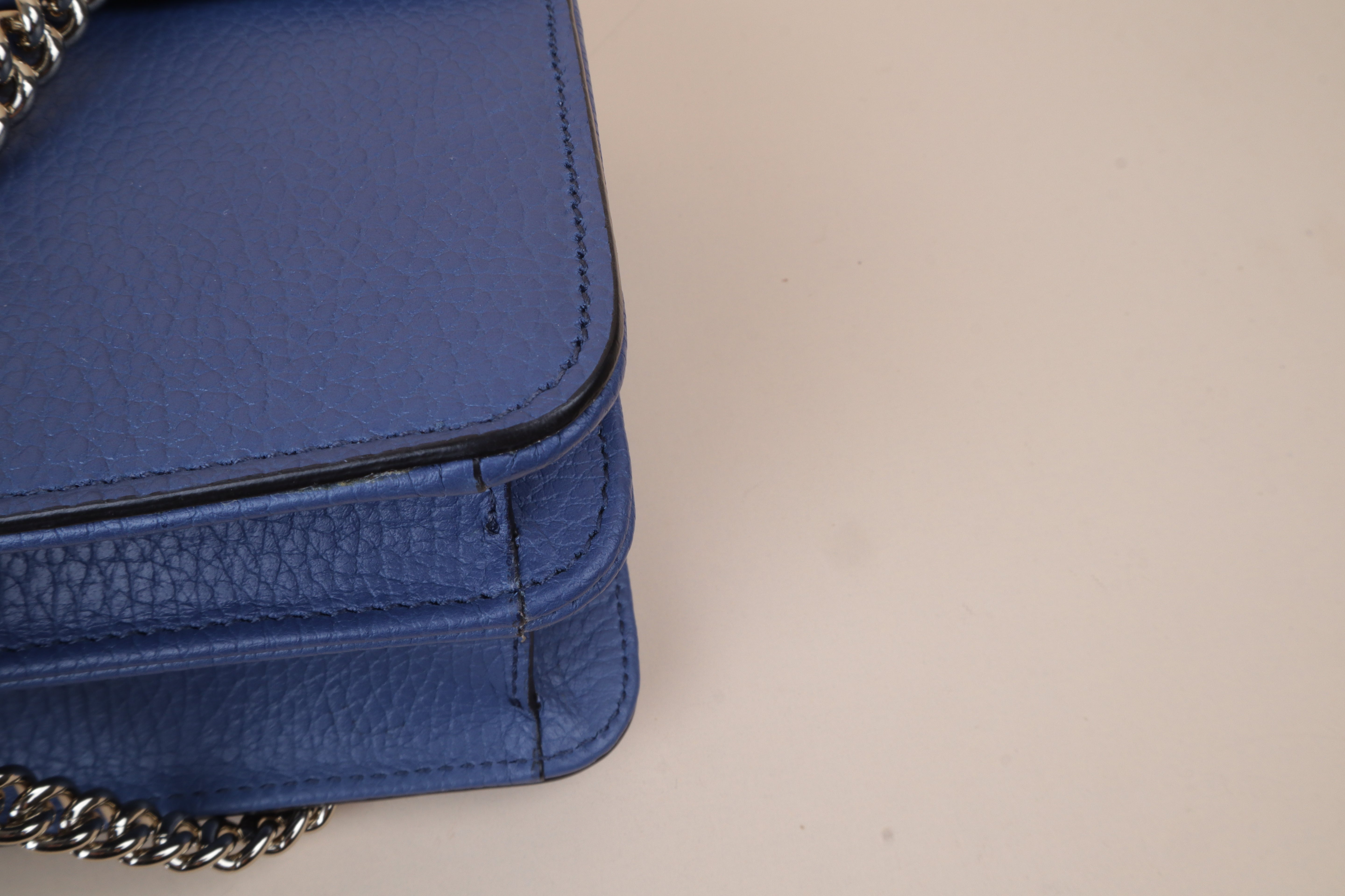 Gucci blue GG Interlocking Small Bag W/ Chain