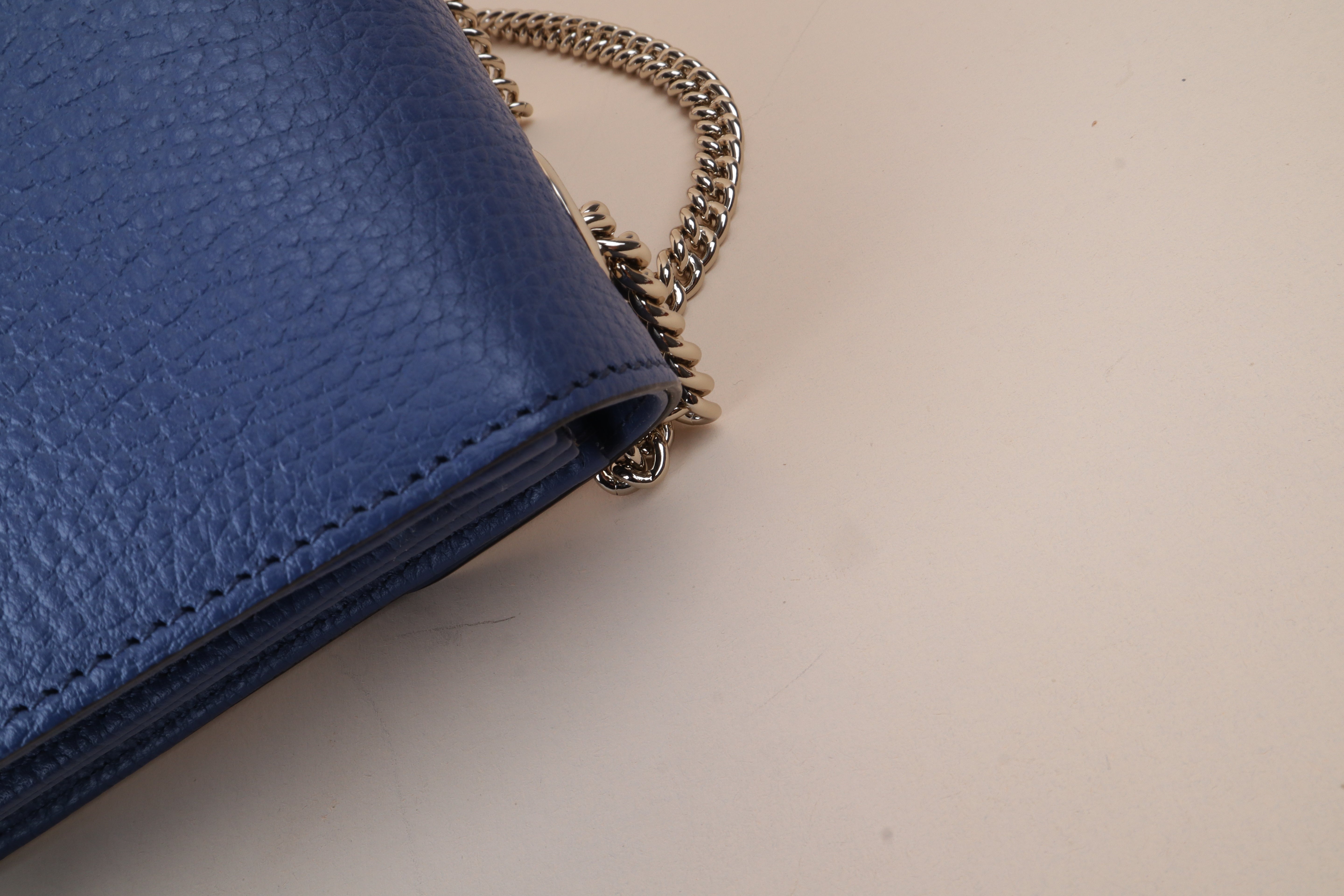 Gucci blue GG Interlocking Small Bag W/ Chain