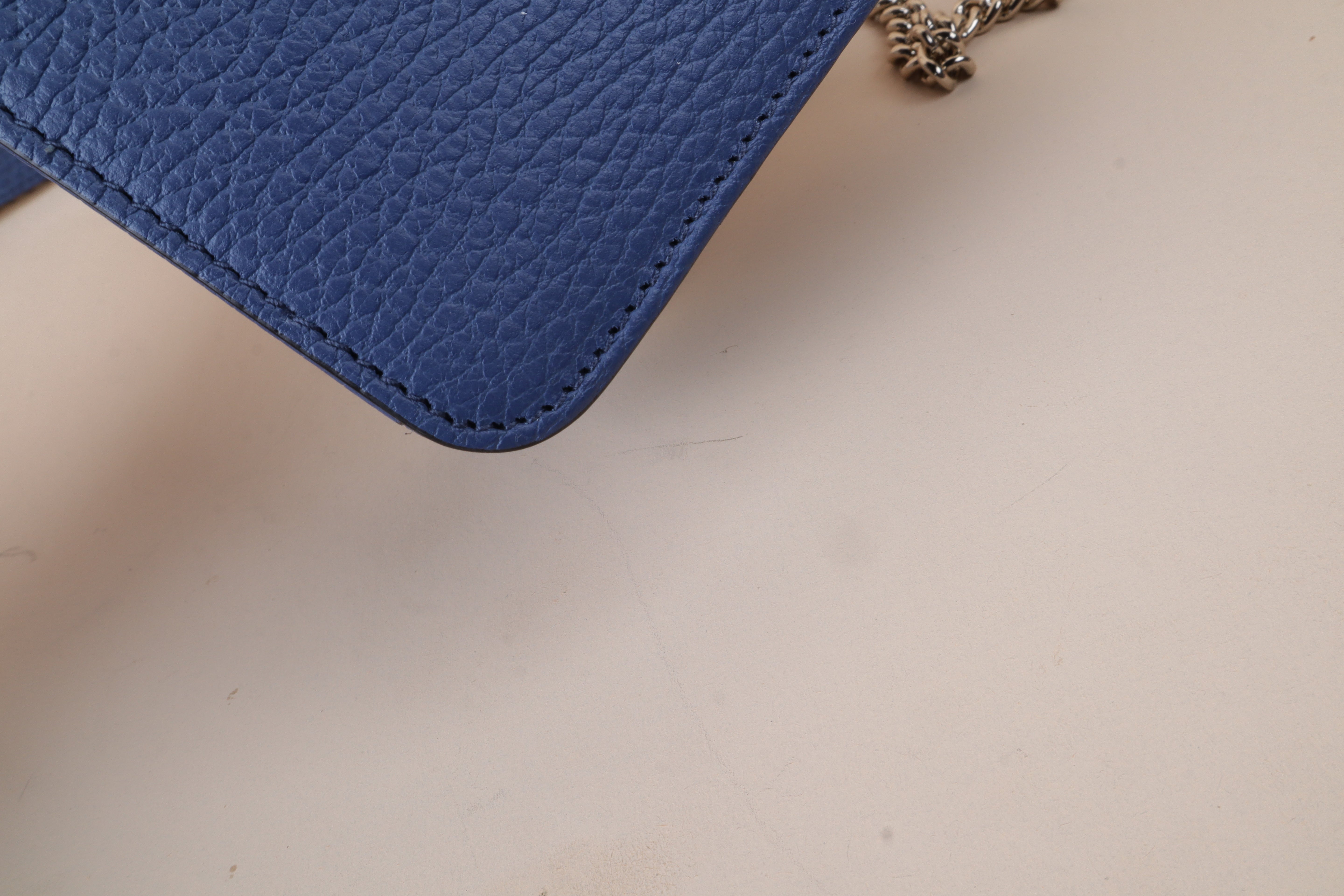 Gucci blue GG Interlocking Small Bag W/ Chain
