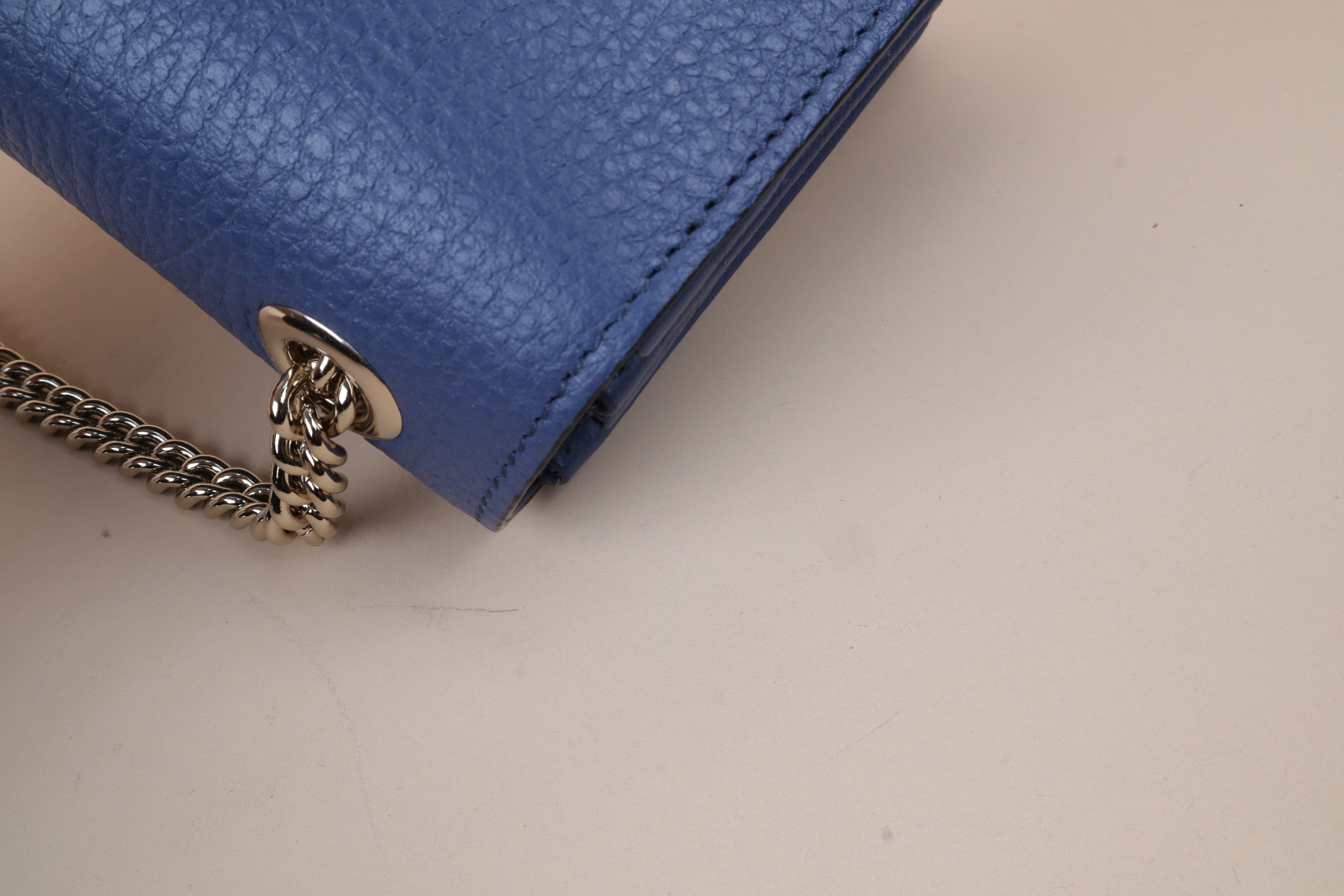 Gucci blue GG Interlocking Small Bag W/ Chain