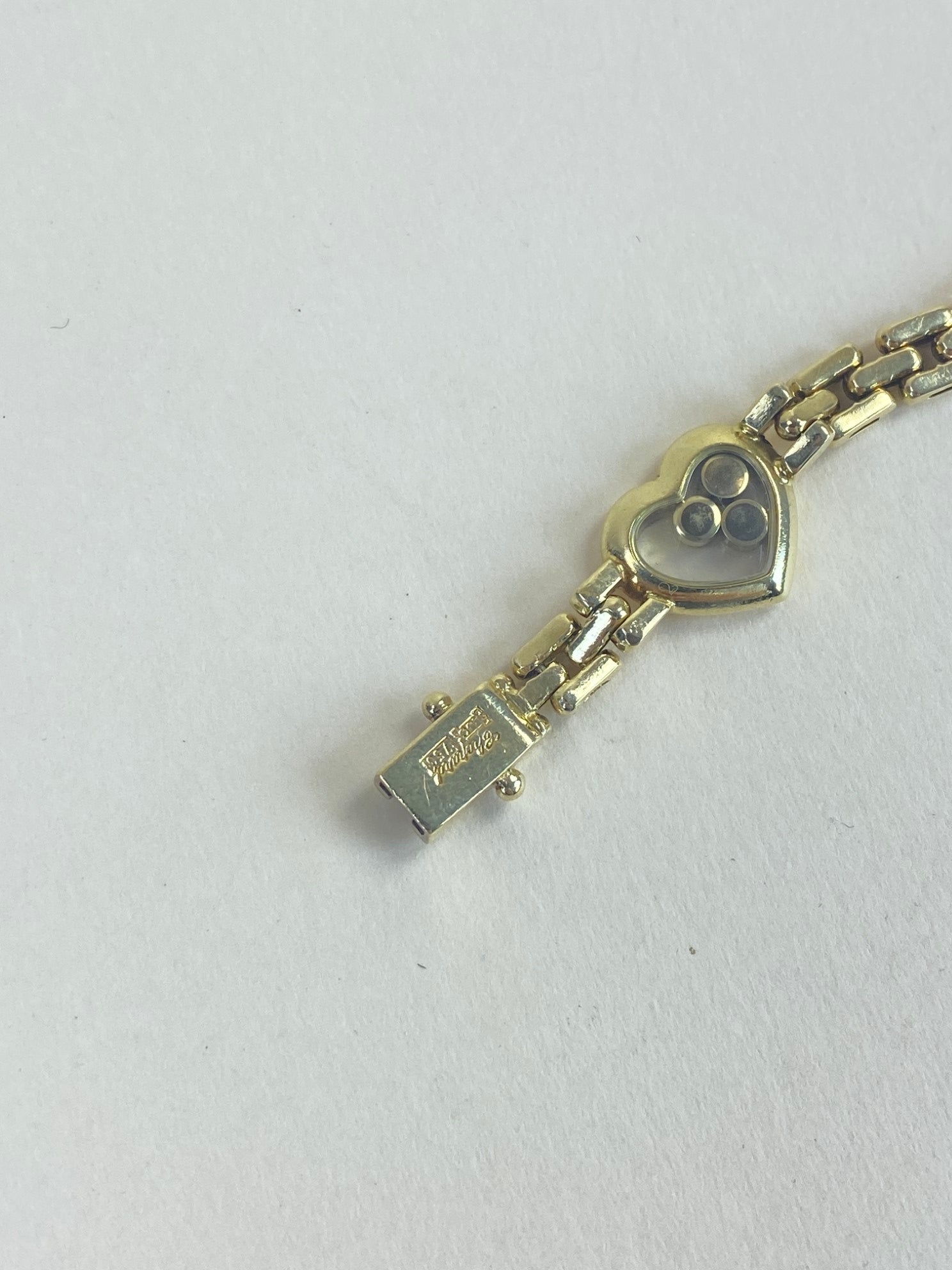 Chopard 18K Yellow Gold link 750 Diamond Happy Heart