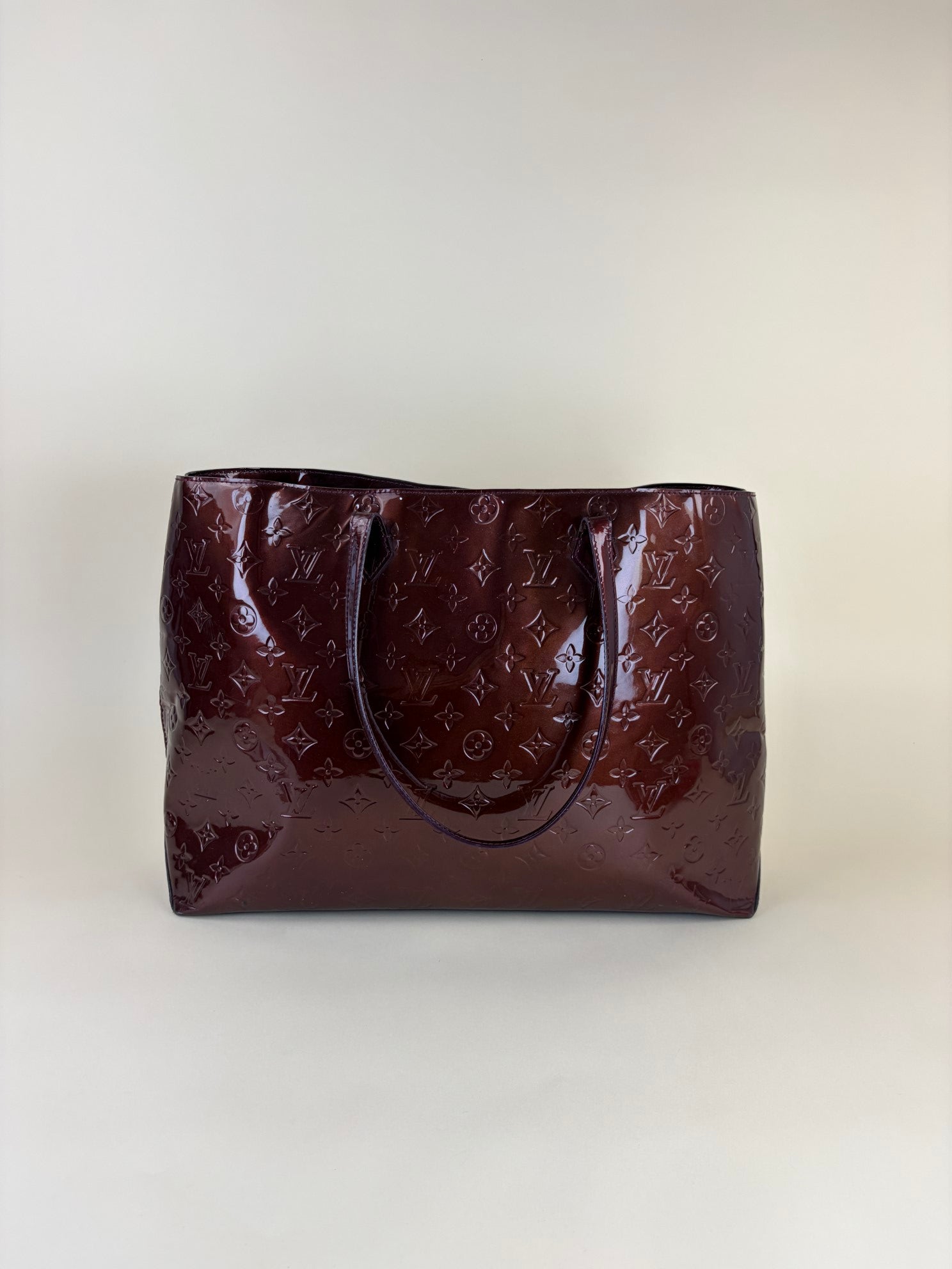 Louis Vuitton Wilshire monogram vernis burgundy GM