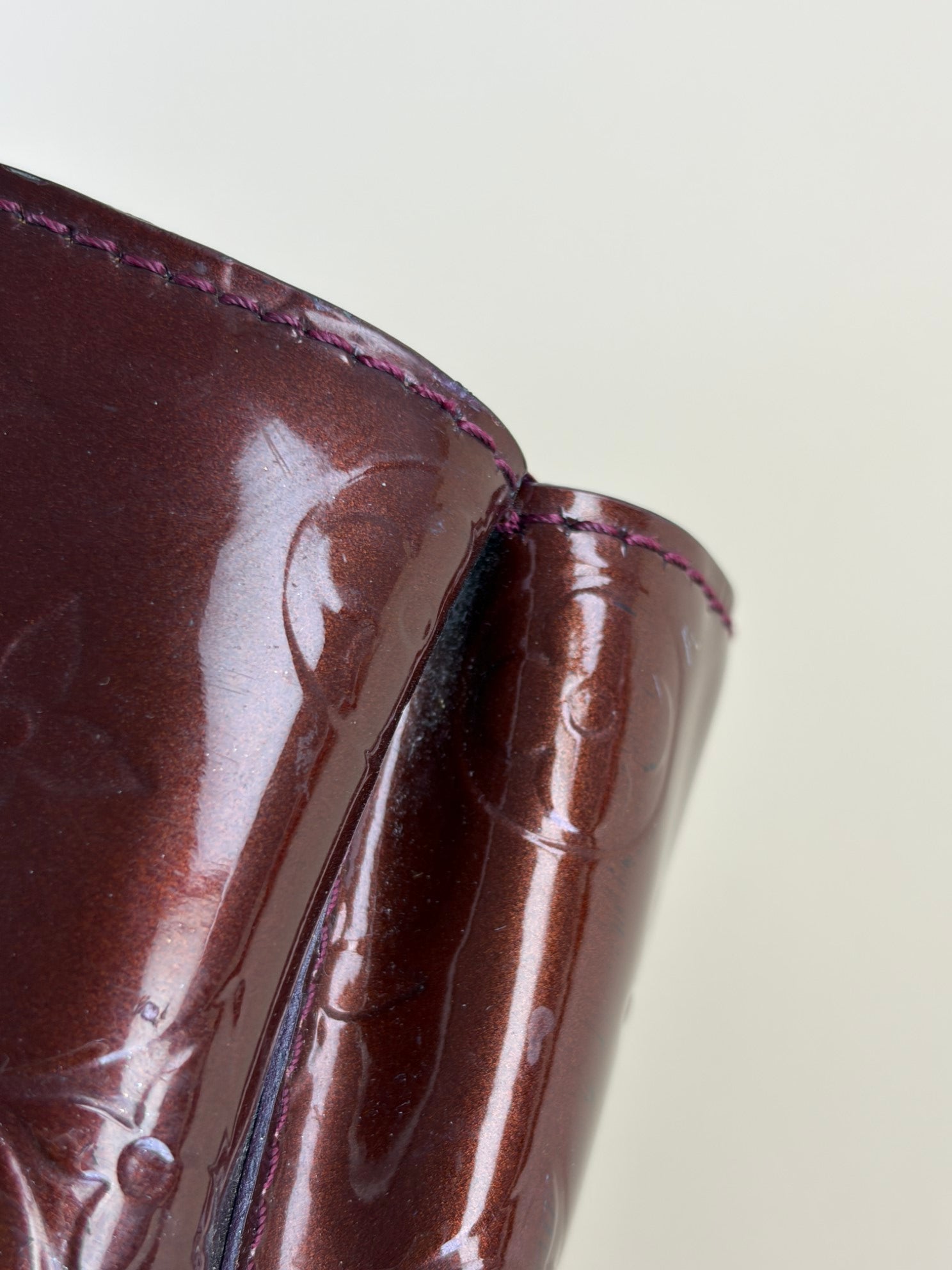 Louis Vuitton Wilshire monogram vernis burgundy GM