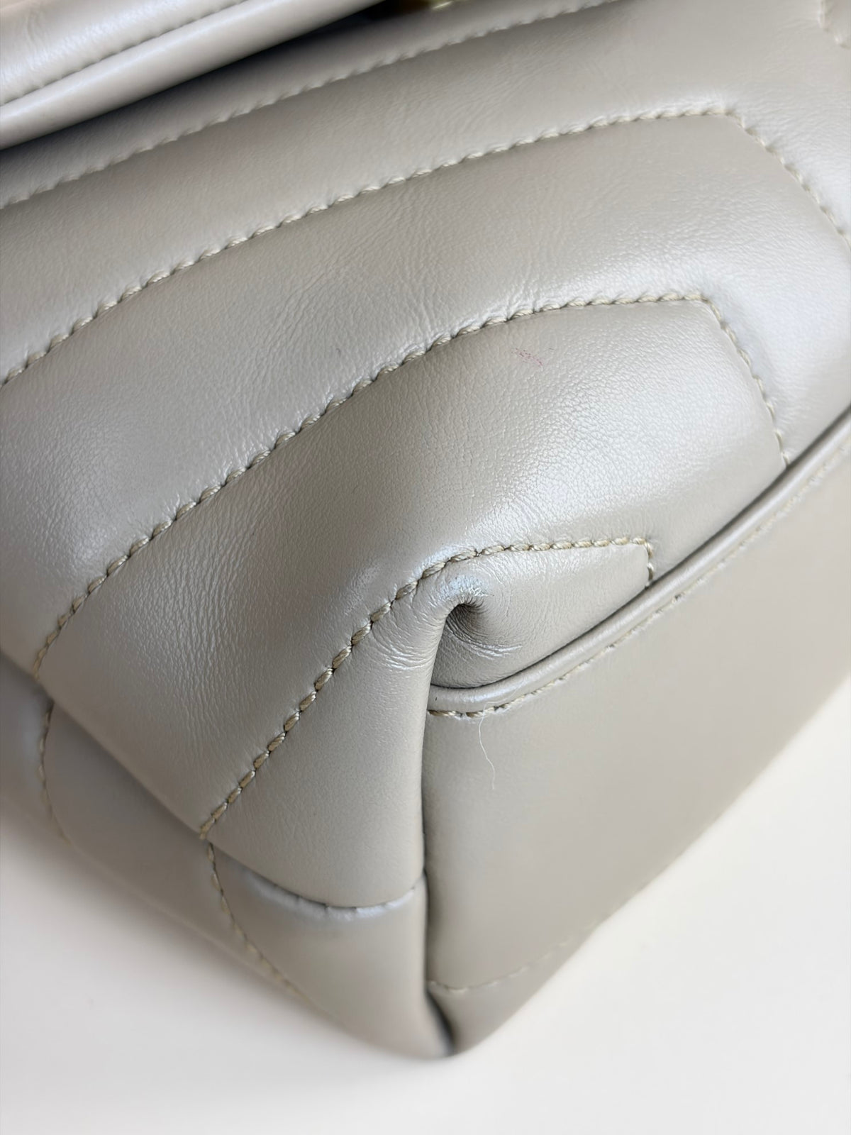 YSL dark beige quilted leather Loulou toy crossbody bag
