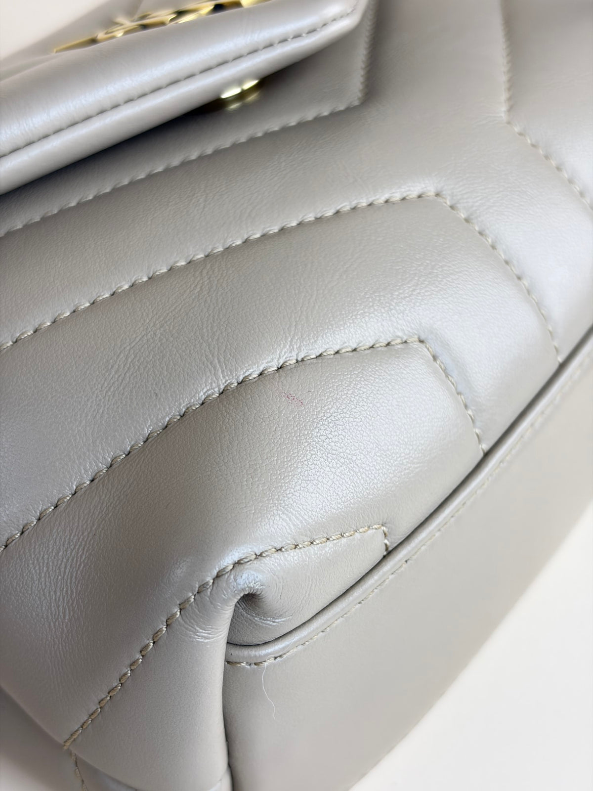 YSL dark beige quilted leather Loulou toy crossbody bag