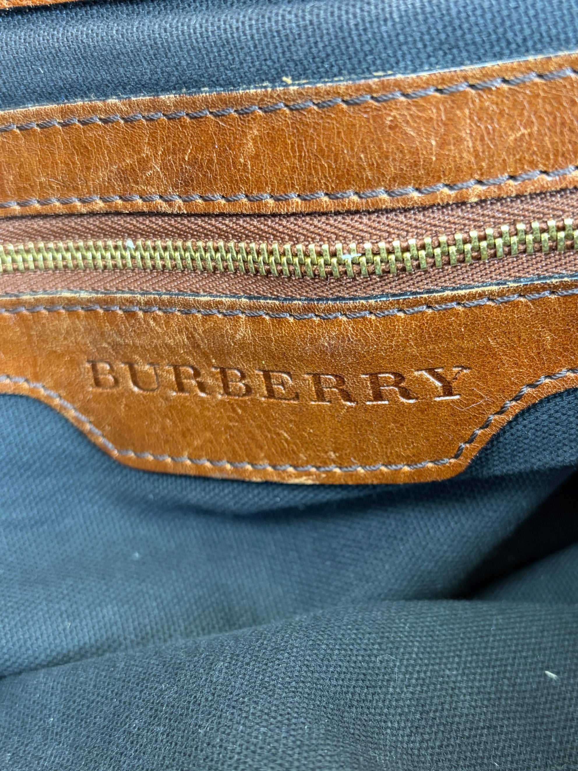 Burberry Brown Lynher Medium House Check Tote Bag