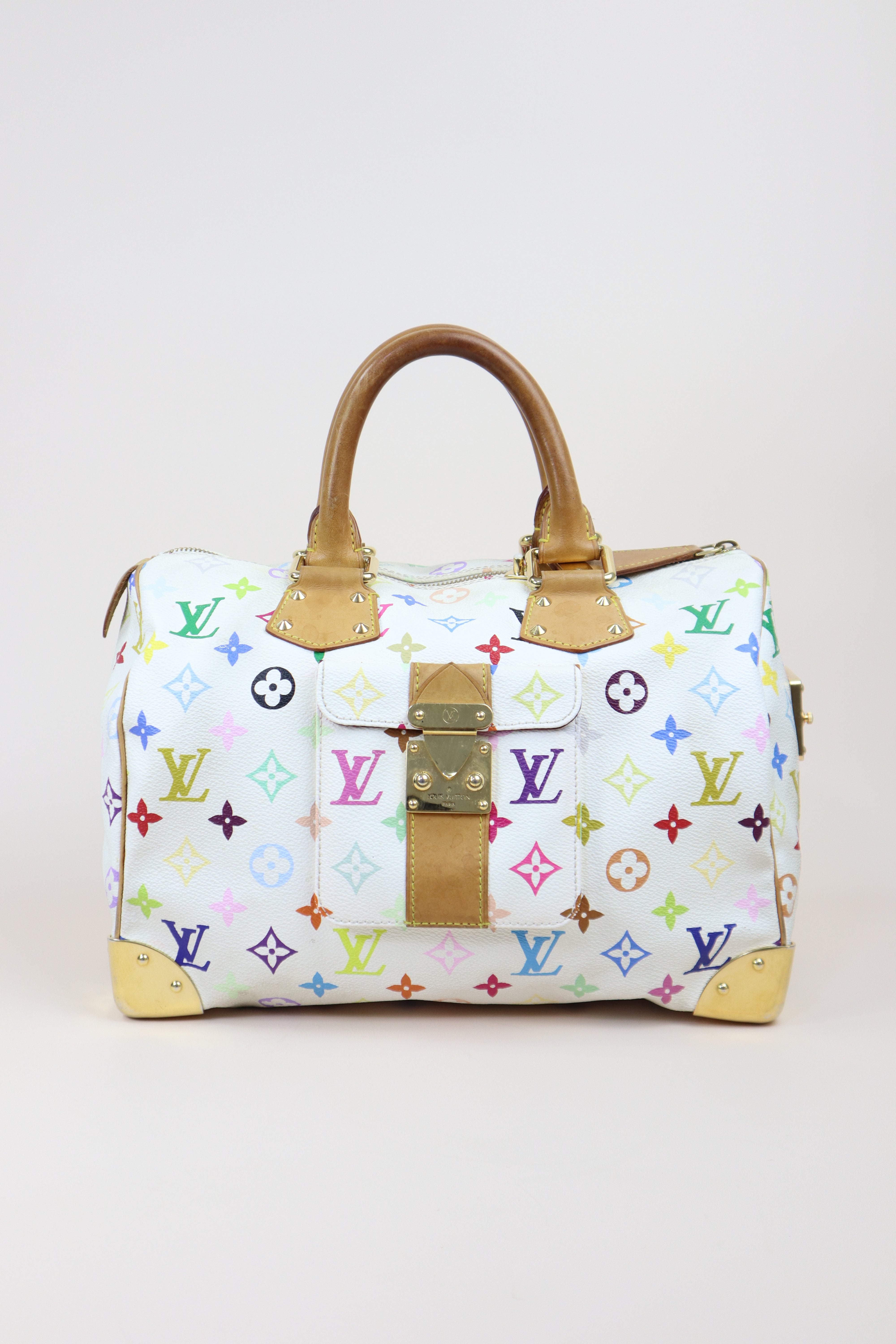 Louis Vuitton Multicolor White Monogram Speedy 30 Bag