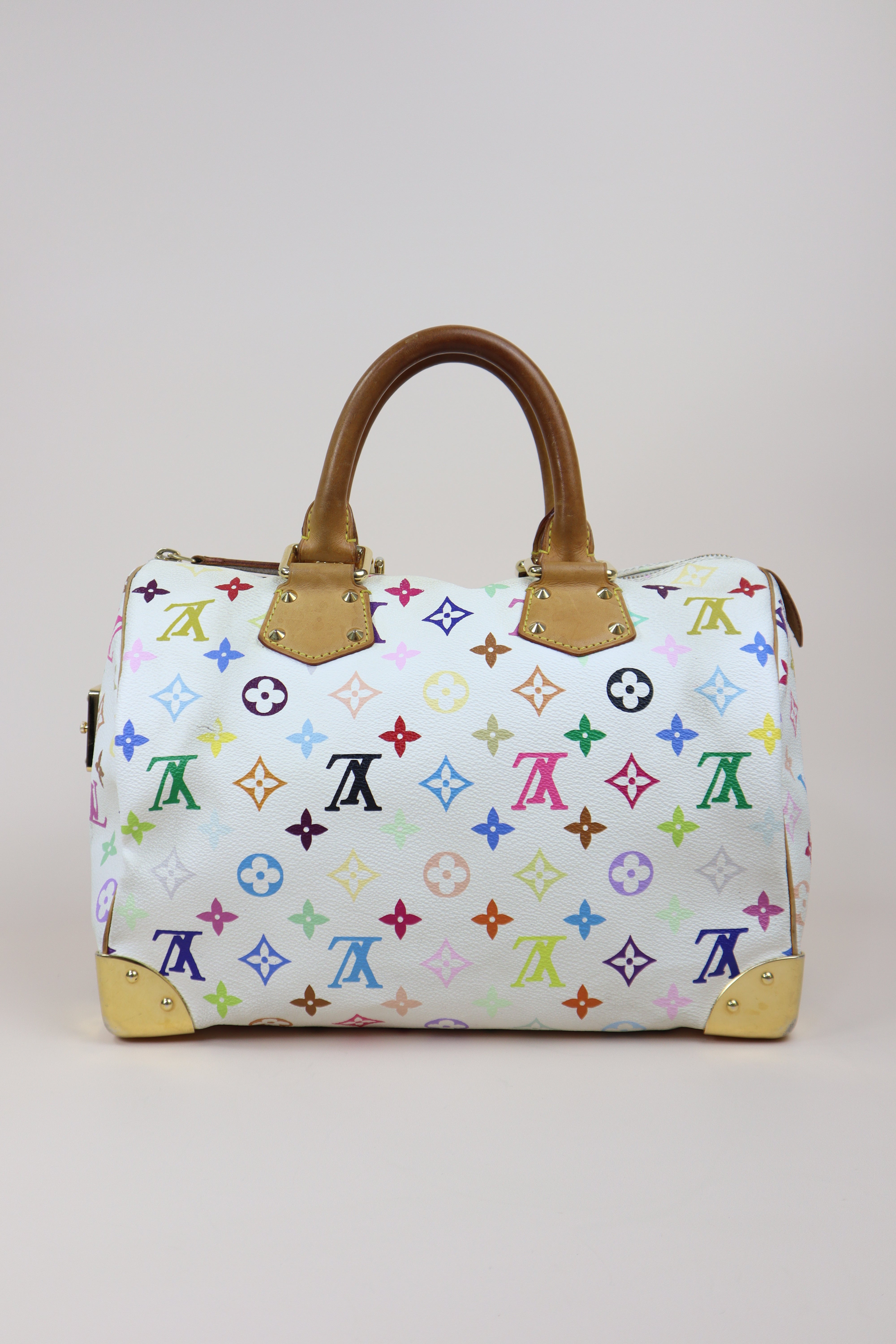 Louis Vuitton Multicolor White Monogram Speedy 30 Bag