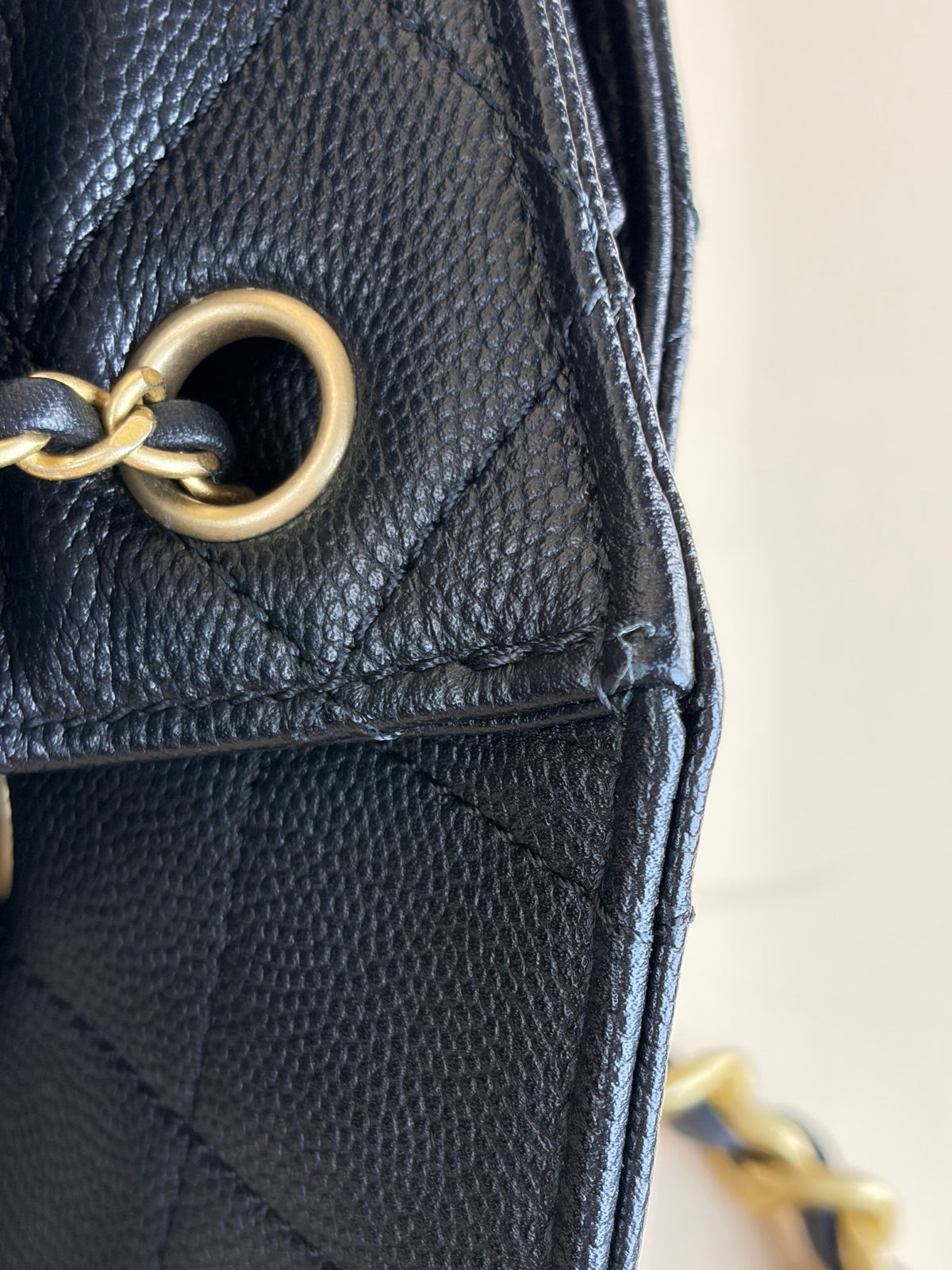 Chanel black caviar leather CC Chanel 25 Mini Handbag