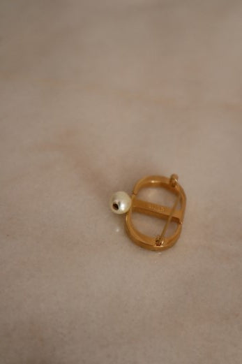 Christian Dior White CD Crystal Pearl Brooch-Brooch-Christian Dior-The Closet Egypt