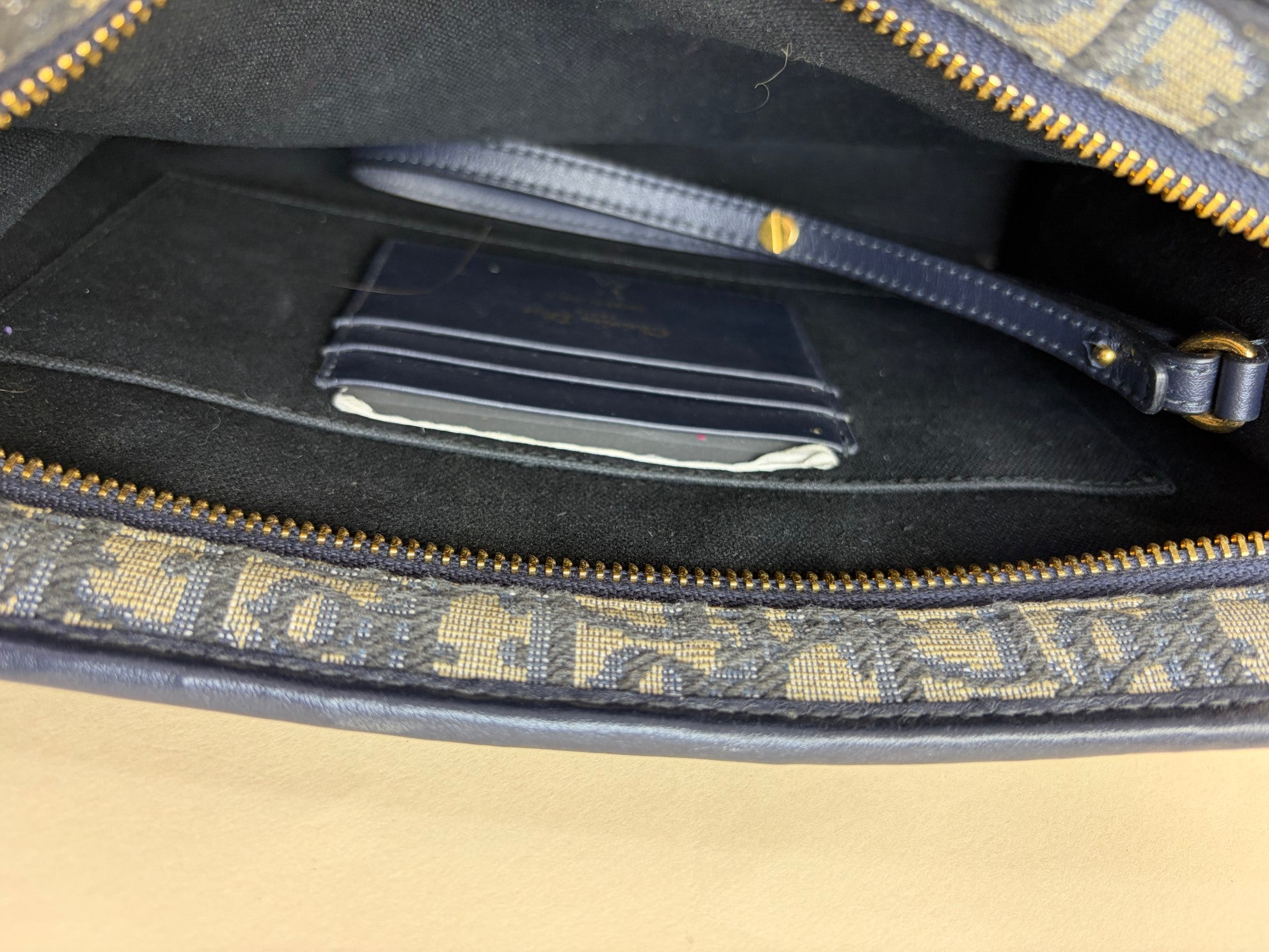 Christian Dior blue Montaigne Oblique 30 Pouch