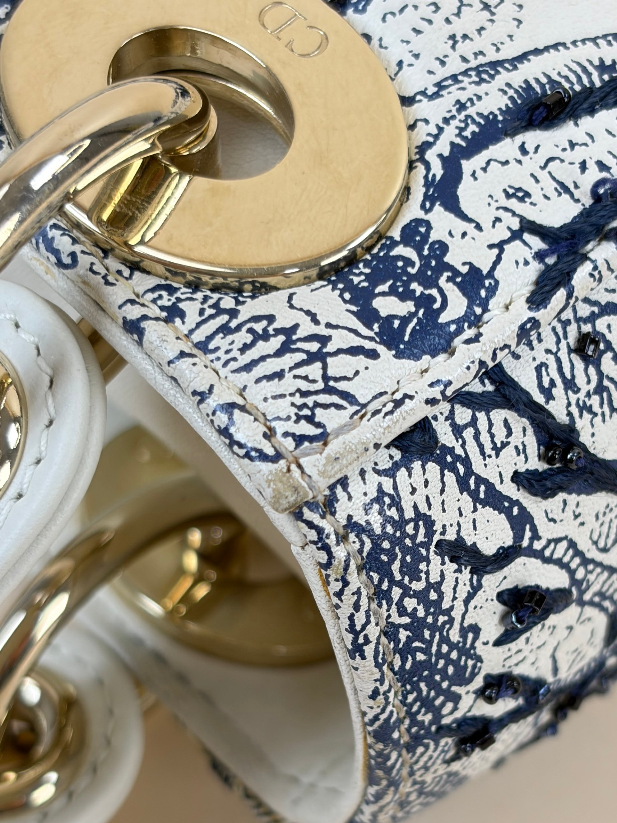 Christian Dior toile de jouy limited edition mini lady dior