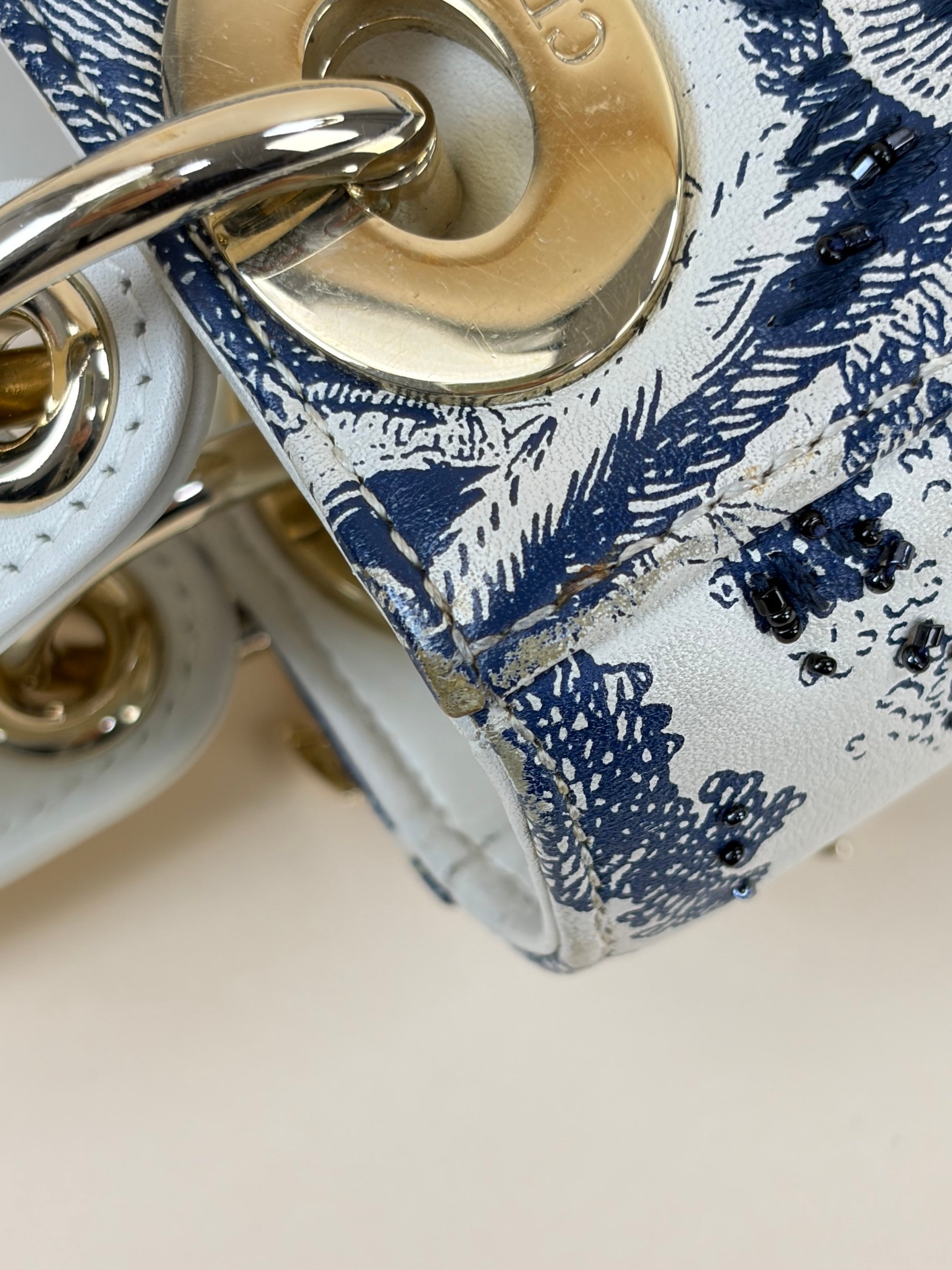 Christian Dior toile de jouy limited edition mini lady dior