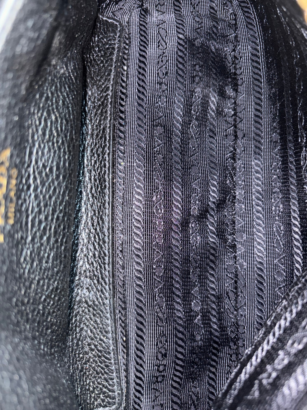 Prada Black vitello phenix flap Crossbody Bag