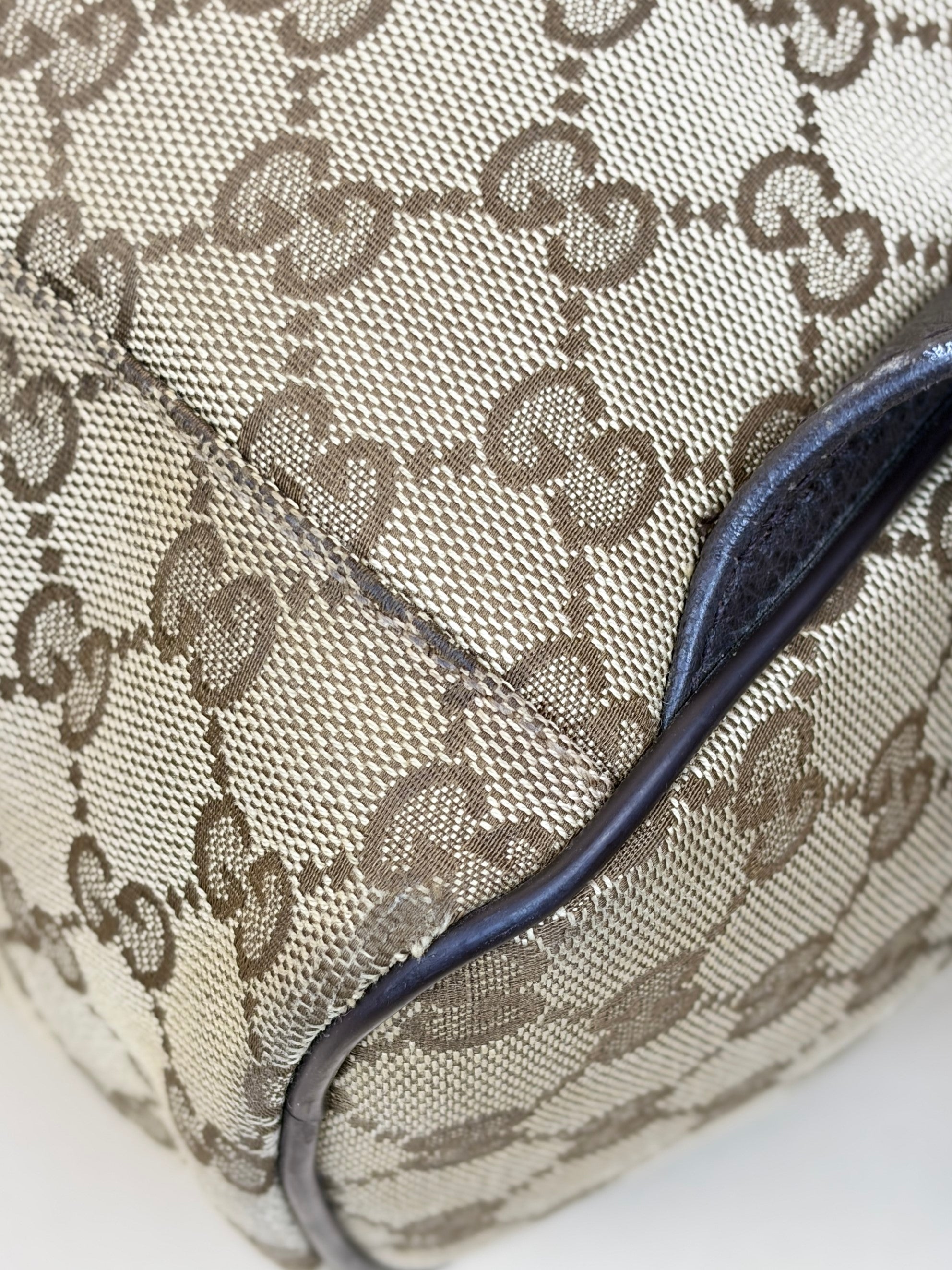 Gucci Brown GG Monogram Travel Backpack Bag
