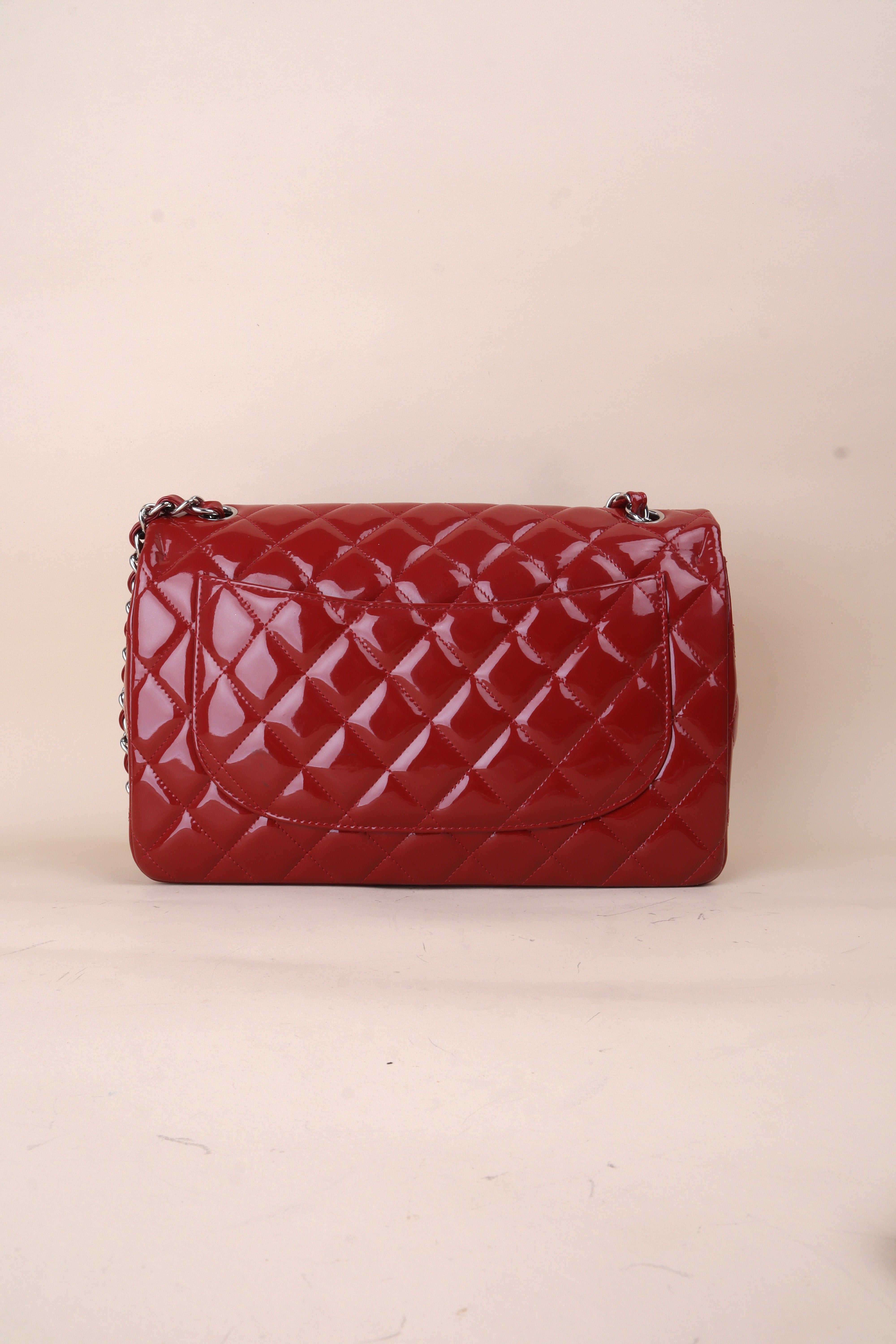 Chanel Baby red Jumbo Quilted Classic Double Flap Bag
