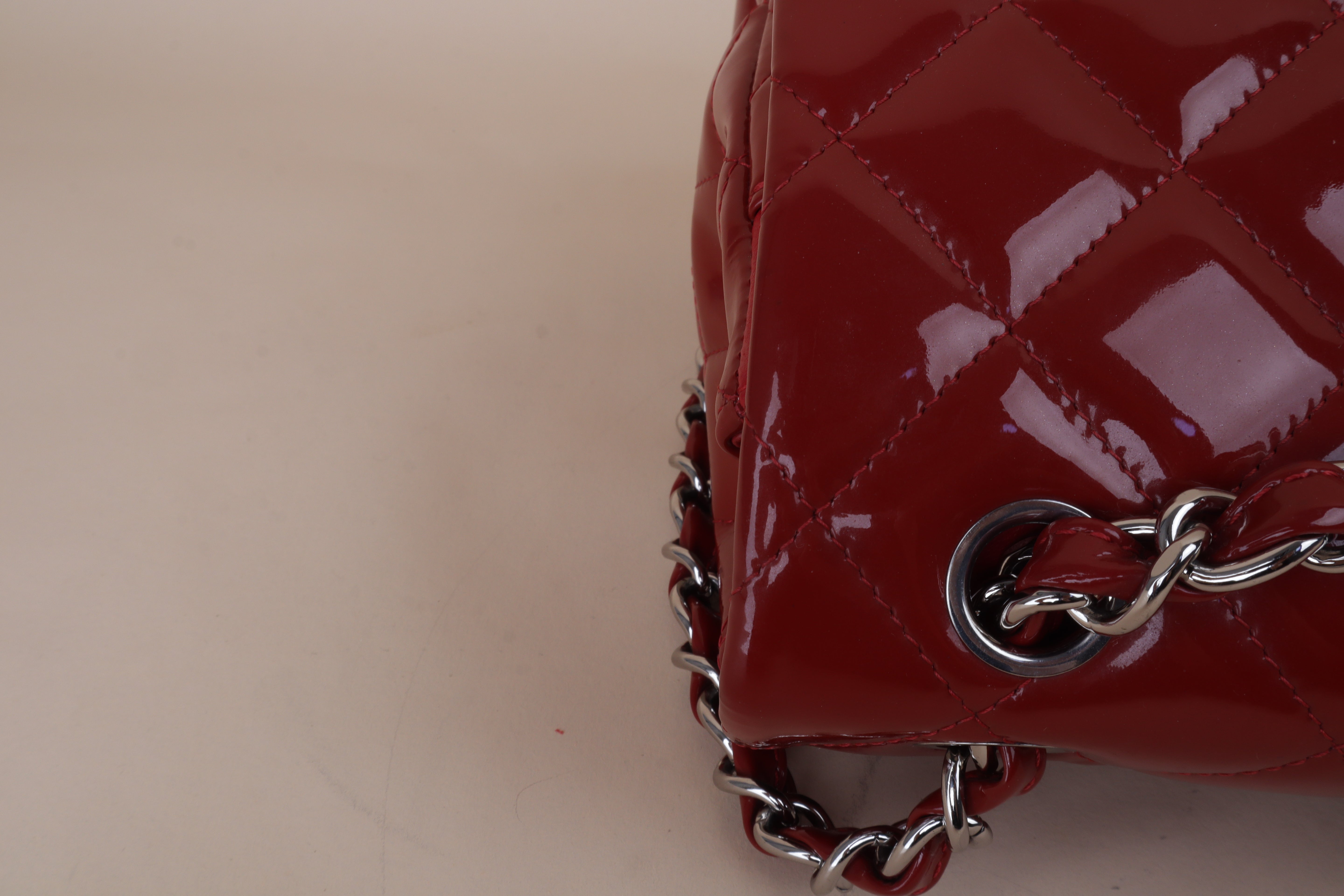 Chanel Baby red Jumbo Quilted Classic Double Flap Bag