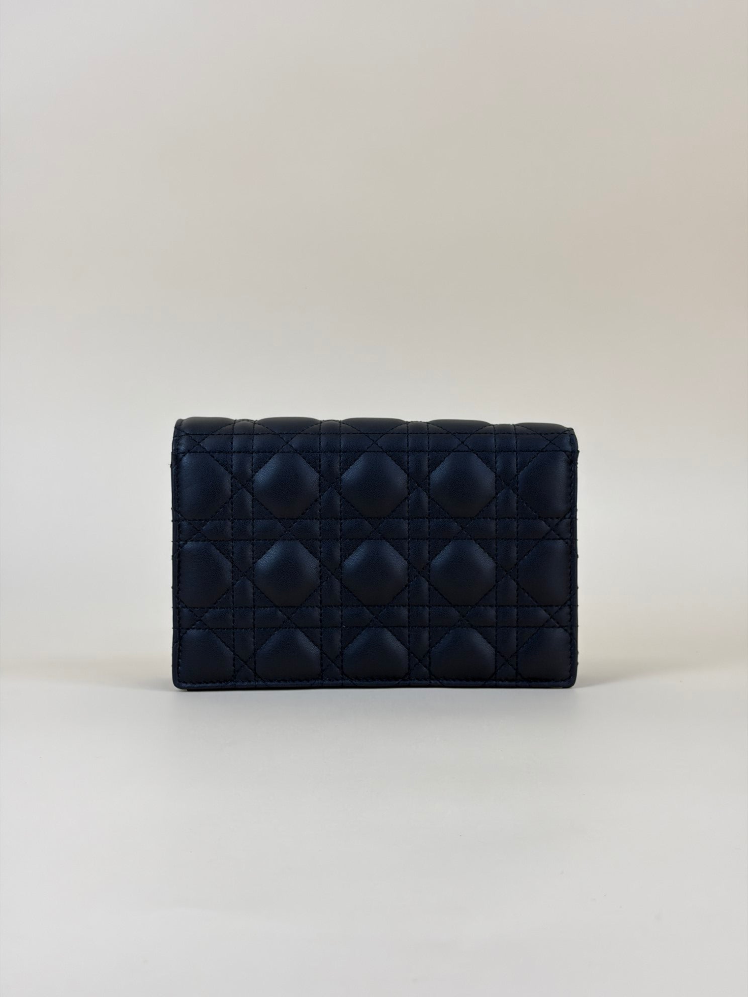 Christian Dior black canage lambskin mydior Daily Pouch with Chain