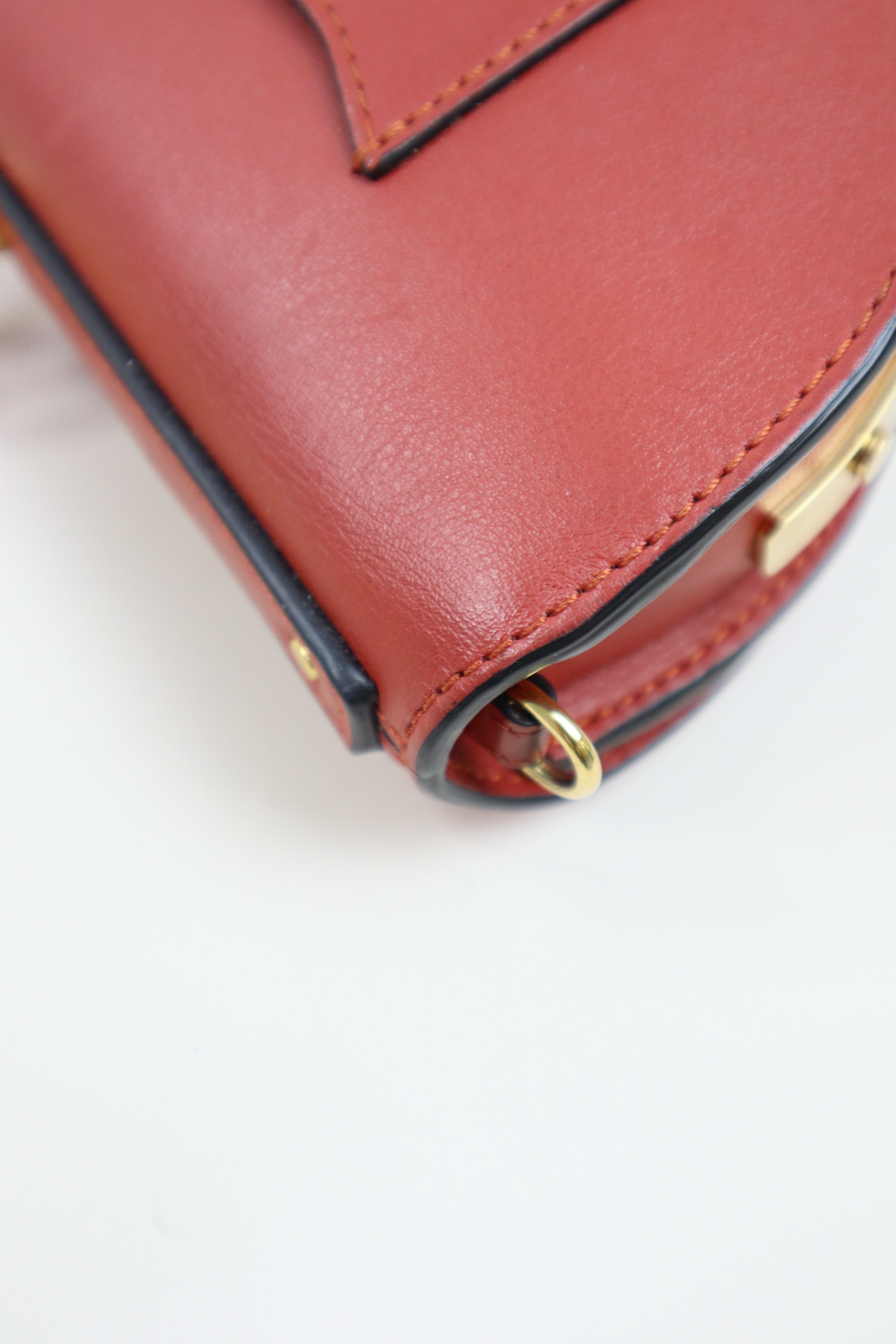 Chloe Red Small Quilted Studded Nile Bracelet Bag
